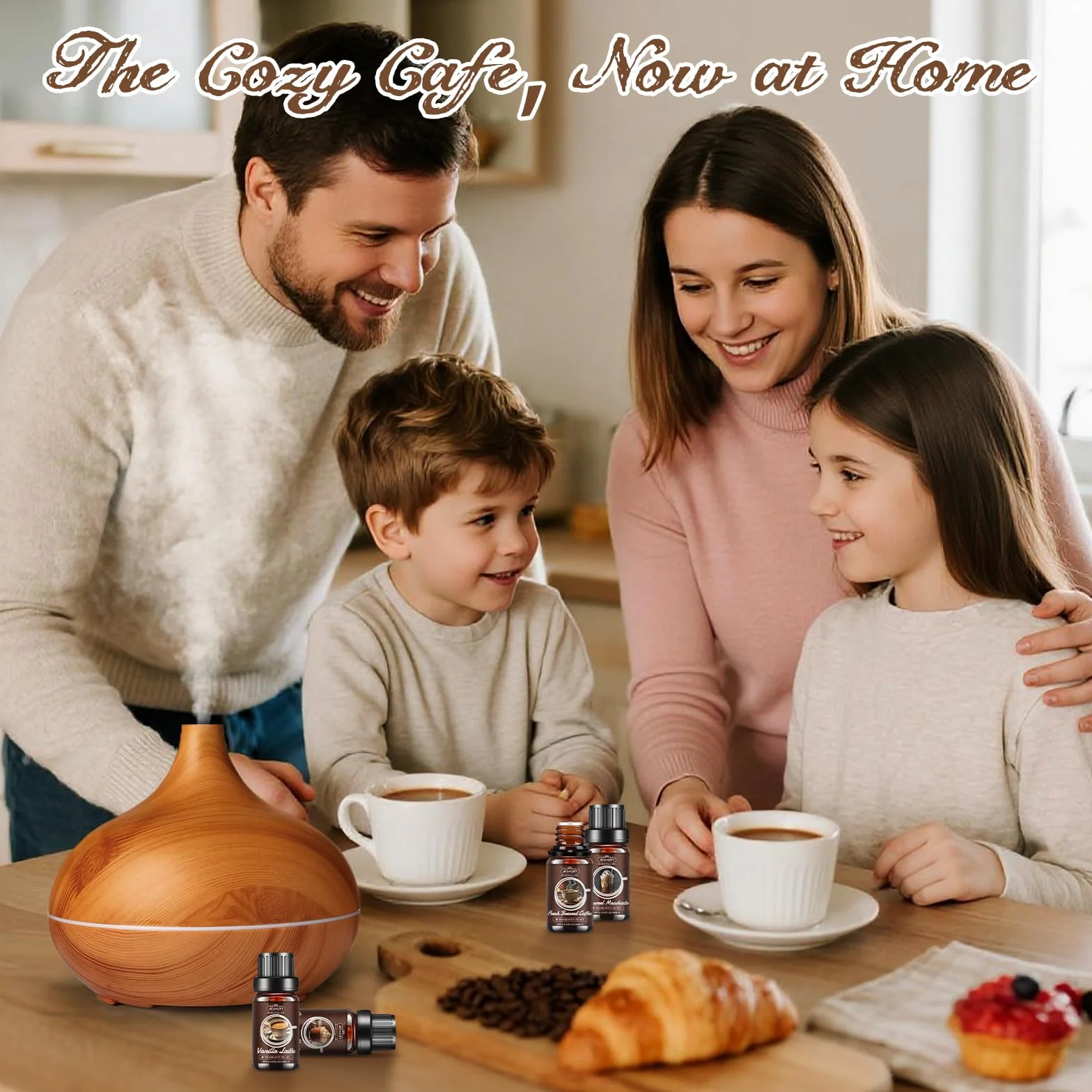 Aeshory Zestaw Olejków Eterycznych Do Kawy, 6 x 10 ml Olejków Do Dyfuzora Zapachowego, Olejki Zapachowe Do Wyrobu Świec – Świeżo Parzona Kawa, Waniliowe Latte, Karmelowe Macchiato, Cynamonowe Moch