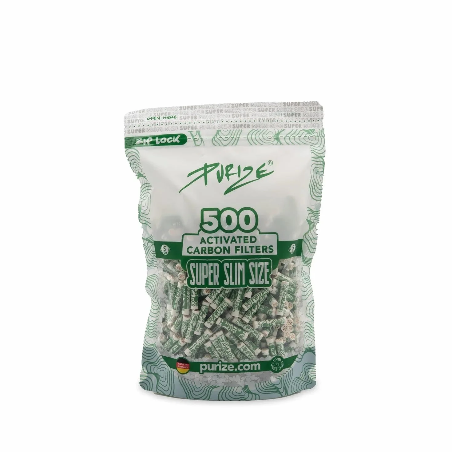 PURIZE® Worek | 500 Super Slim Size filtr z węglem aktywnym, biały