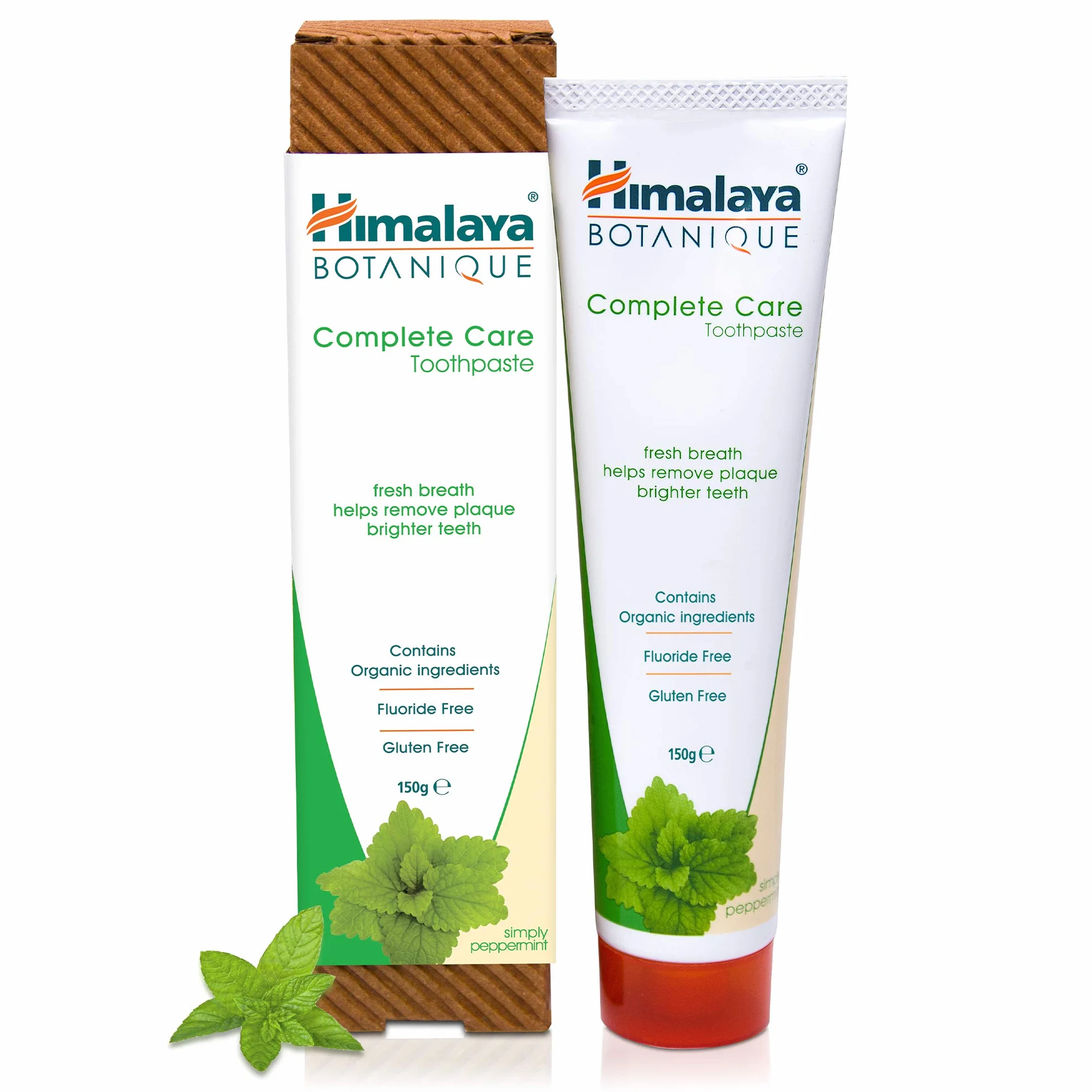 Himalaya Botanique Toothpaste - Natural Fluoride Free, SLS, Gluten, Carrageenan Free - Removes Plaque and Bad Breath, Prevents Tooth Decay and Prevents Bleeding Gums 150 g