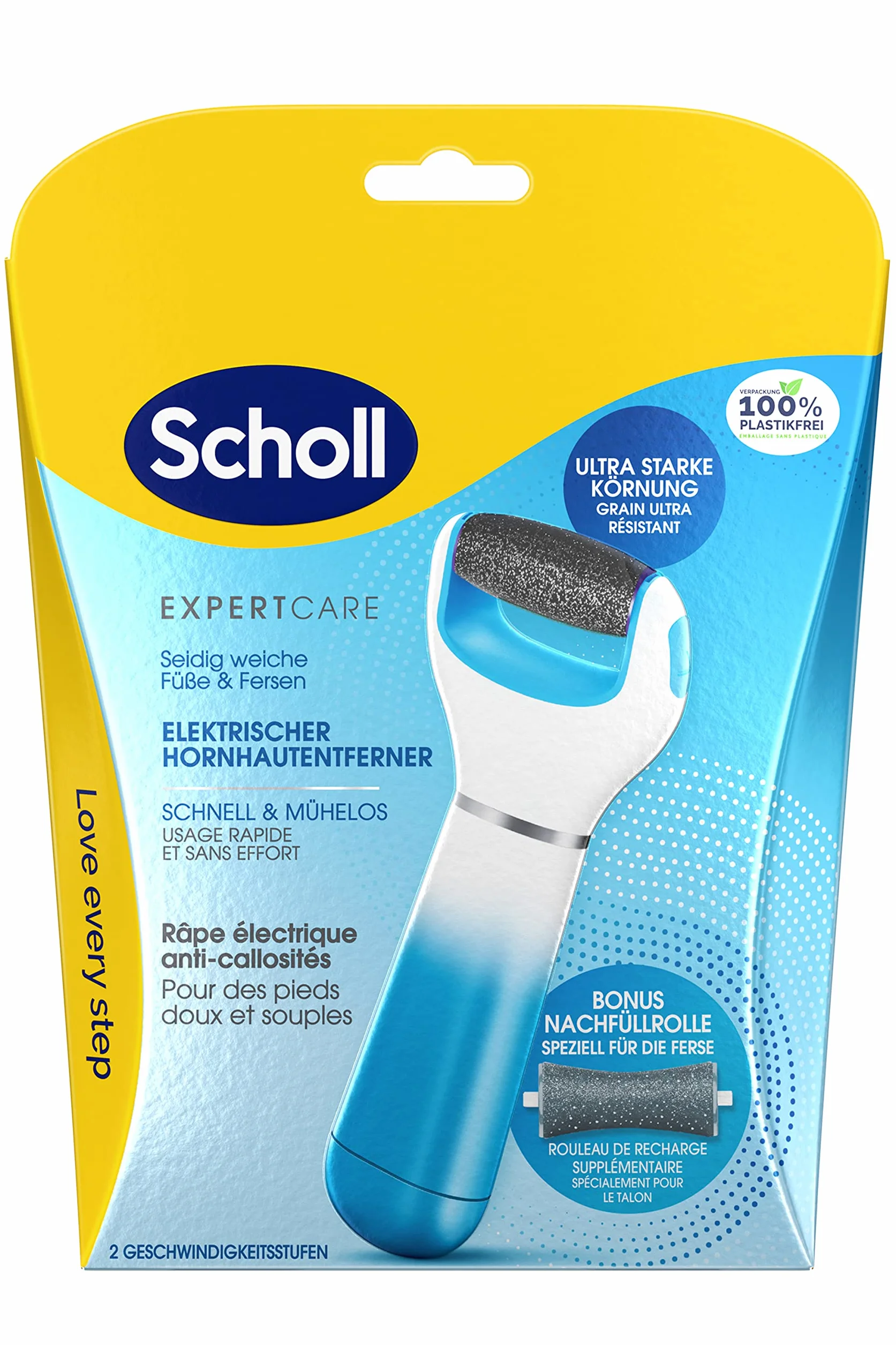 Scholl Expertcare 3200305 Pilnik do Stóp, Niebieski, 2 Tryby