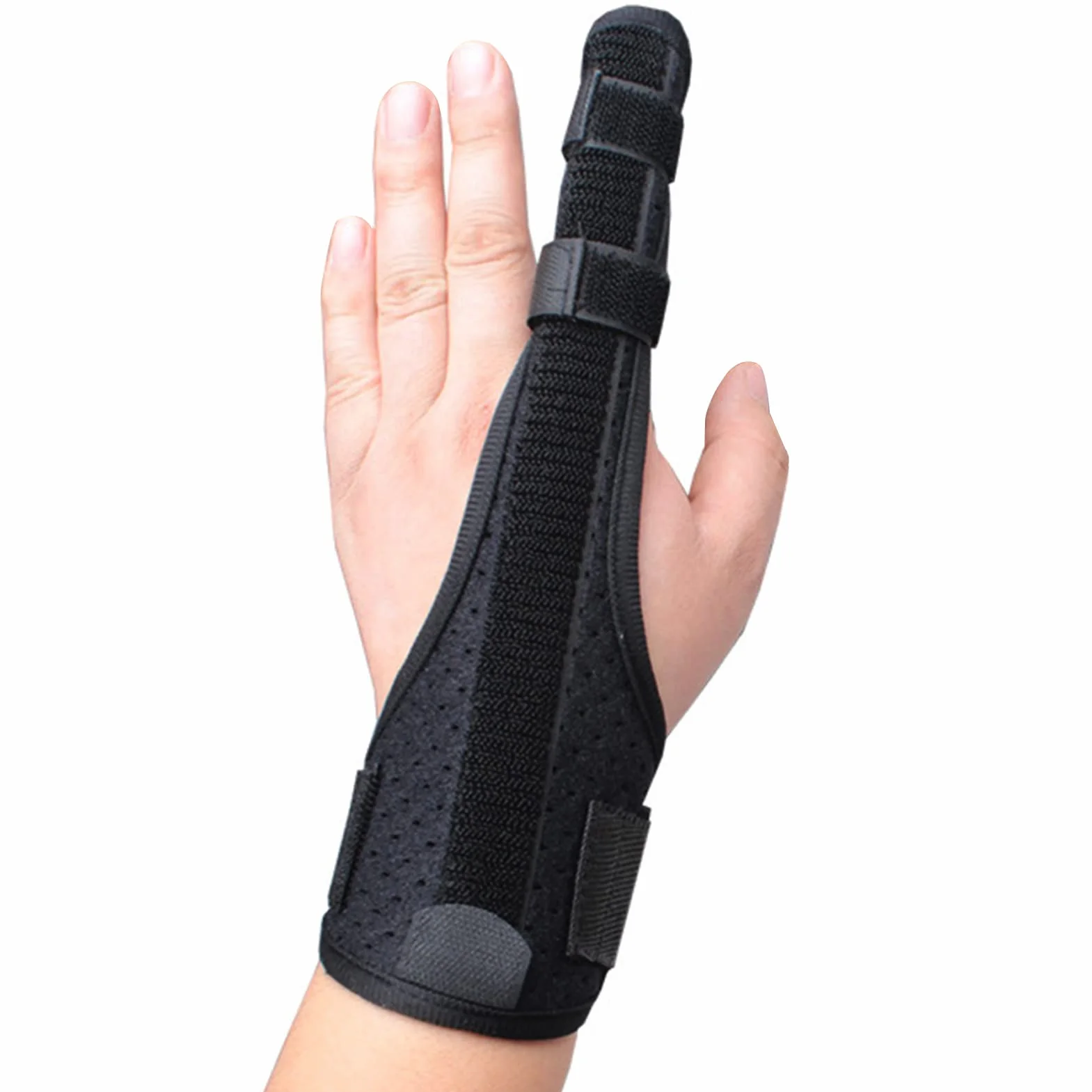Regulowany stabilizator palca wskazującego, wsparcie kciuka prawej lub lewej dłoni, przy złamaniu śródręcza, wygodna szyna, aluminiowa opaska na palec, łagodząca ból palców i przy złamaniu palców
