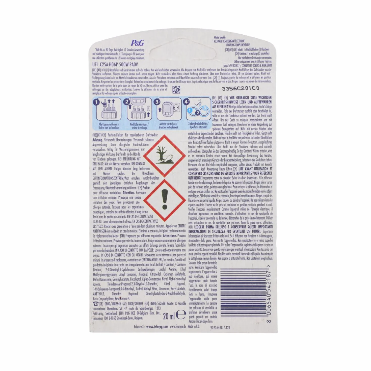 Febreze 3Volution Normeryka Północna truskawka zapach uzupełniający 20 ml odświeżacz powietrza
