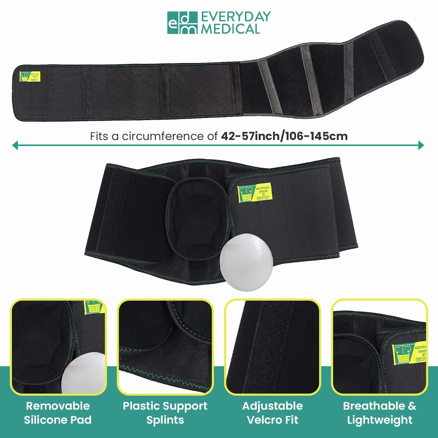Ergonomiczny pas na przepuklinę pępkową z podkładką uciskową L/XXL dla mężczyzn i kobiet