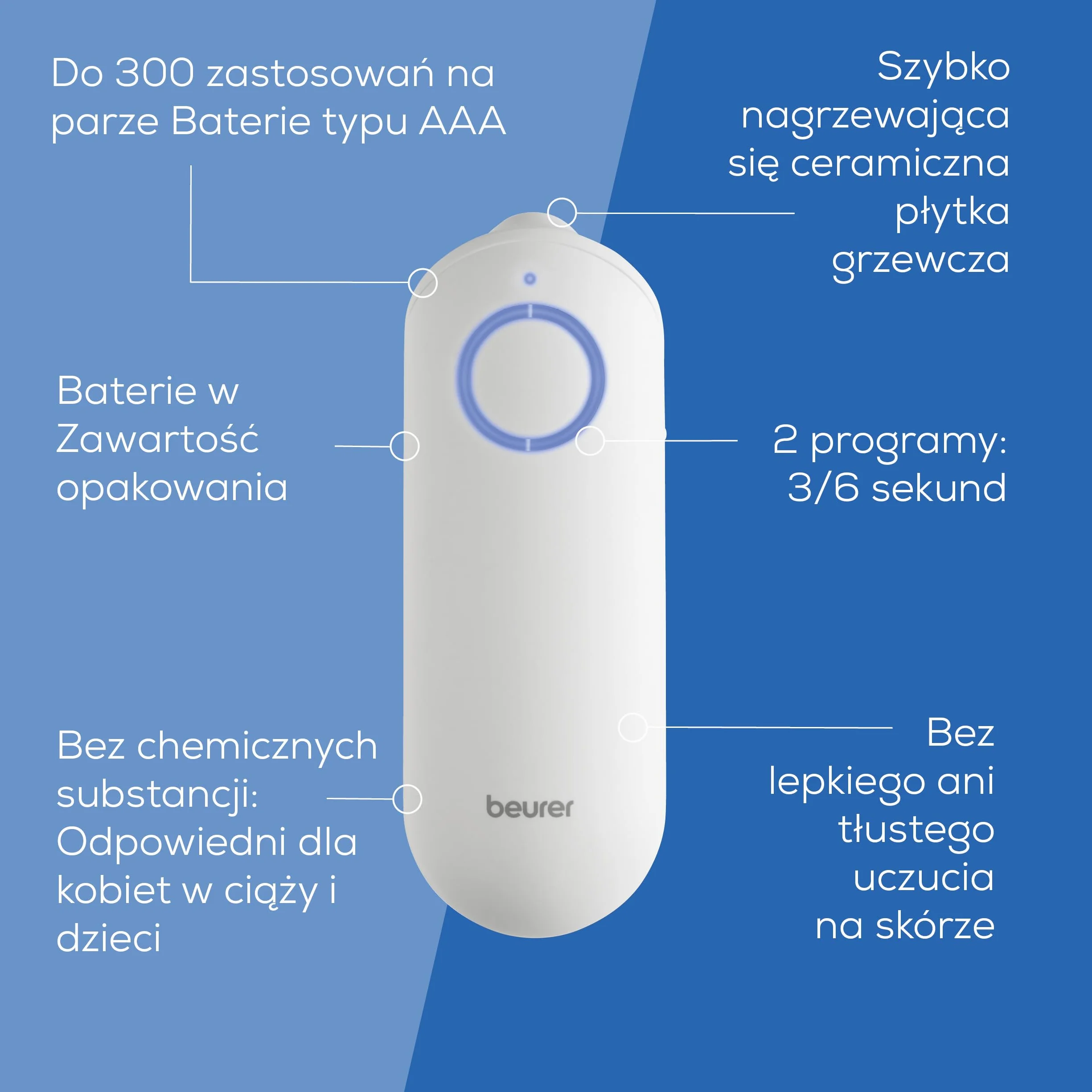 Beurer BiteX Original środek na ukąszenia owadów BR 60, rozgrzewający, elektryczny sztyft na ukąszenia komarów i innych owadów, idealny na wakacje, łagodzi swędzenie