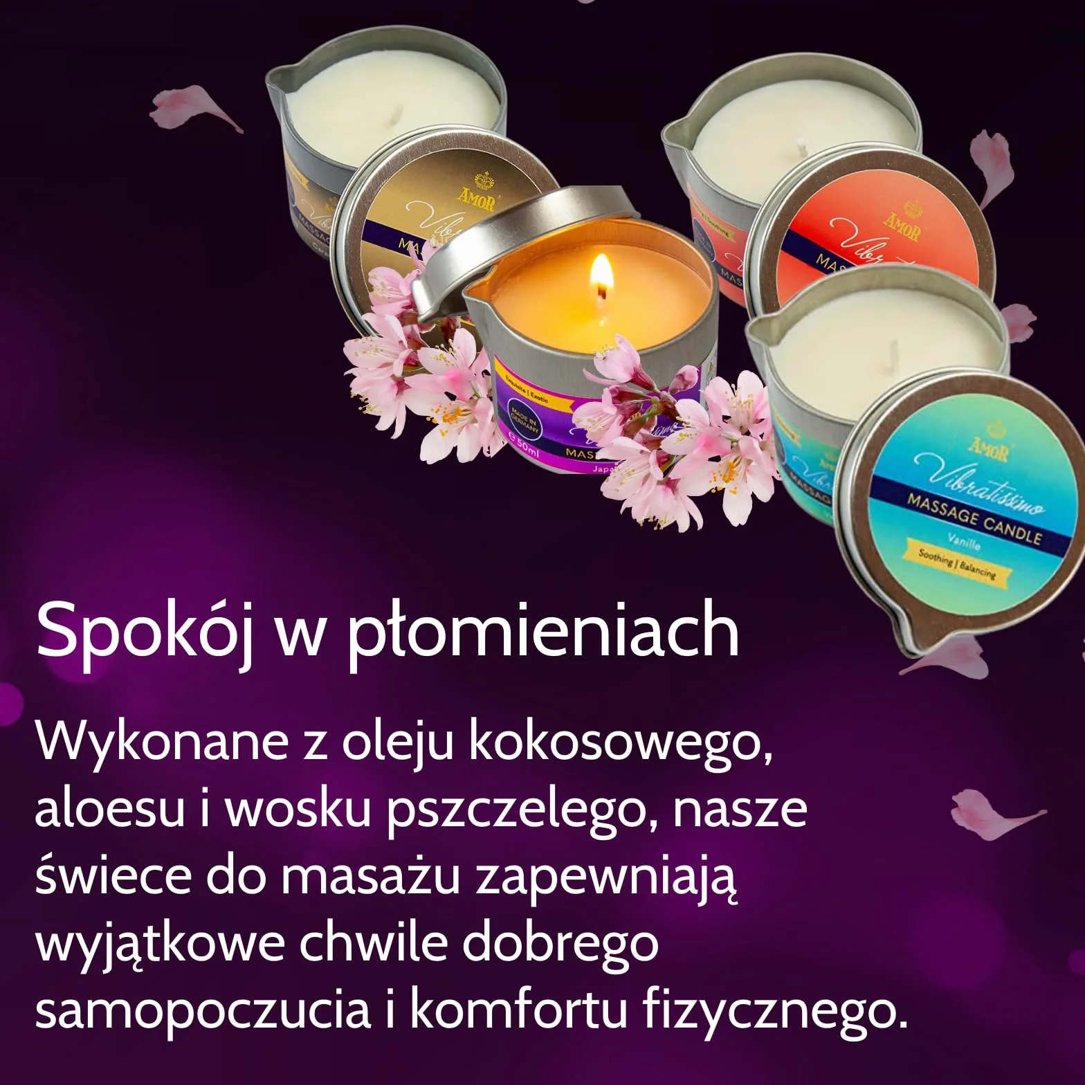 VIBRATISSIMO Świeca do Masażu o Zapachu Waniliowym 50ml I Relaksacyjna I Z Naturalnych Surowców i Olejem Kokosowym I Odpowiednia dla Wrażliwej Skóry