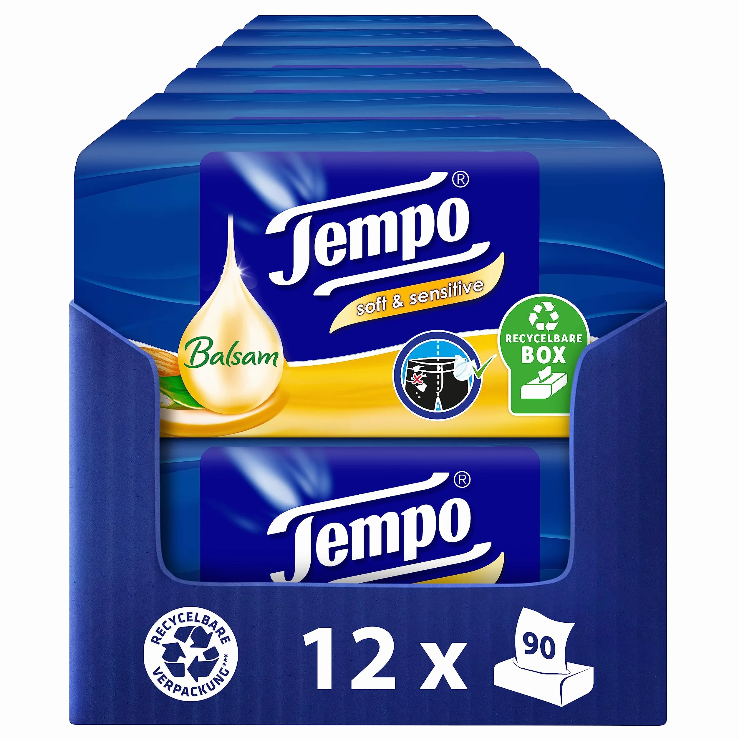 Tempo 830496 Chusteczki, Biały, 12 x 90 szt.