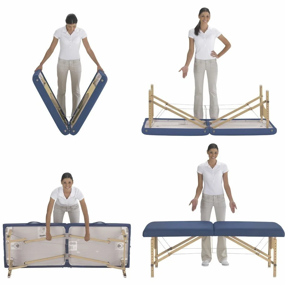 Master Massage Przenośny stół do masażu Argo 71 cm w kolorze czarnym z nogami z orzecha włoskiego – idealny do zabiegów spa, ćwiczeń stołowych, zabiegów kosmetycznych, tatuaży i rzęs (kremowy)