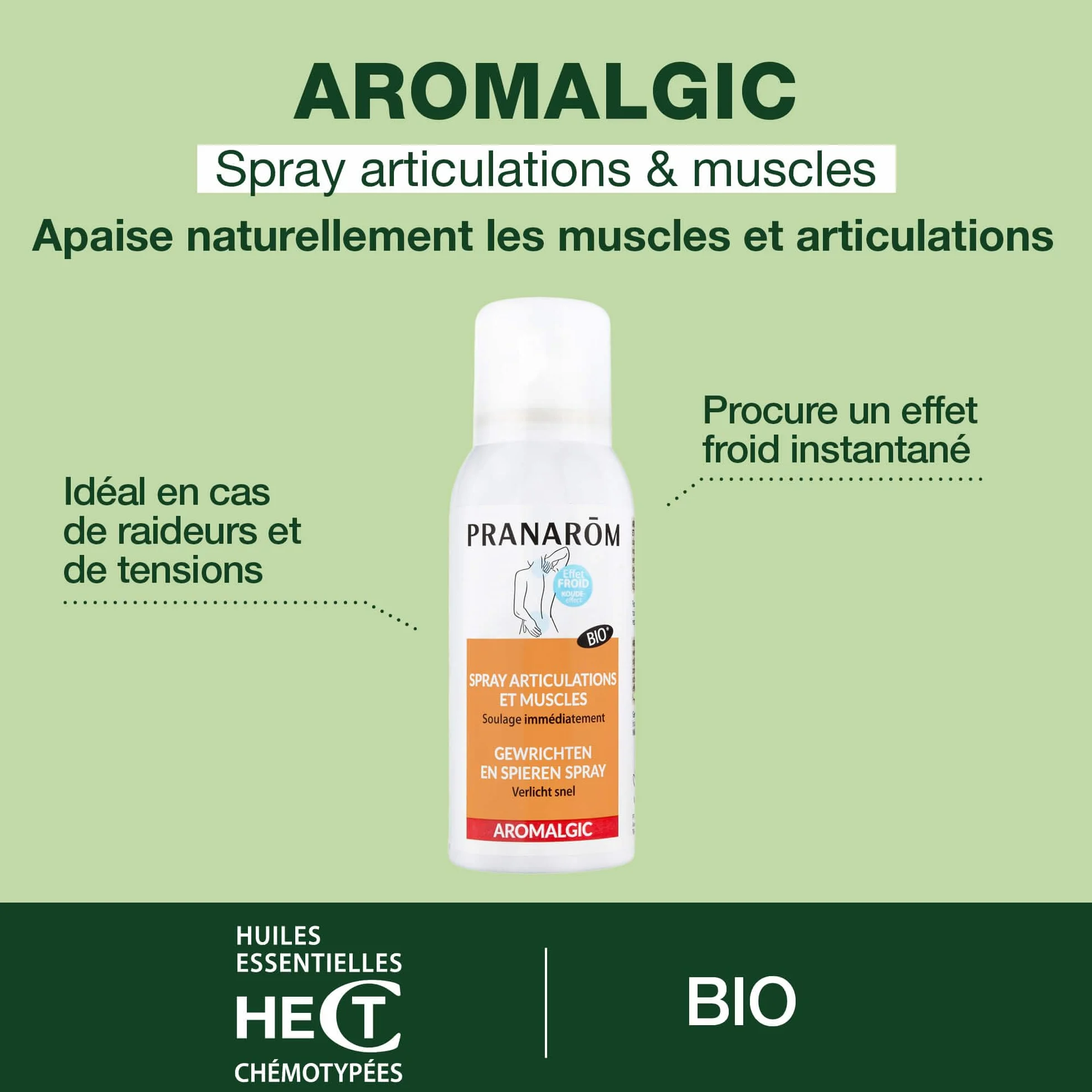 PRANAROM Aromalgic Spray Stawy i mięśnie 75 ml olejki eteryczne Bio HECT