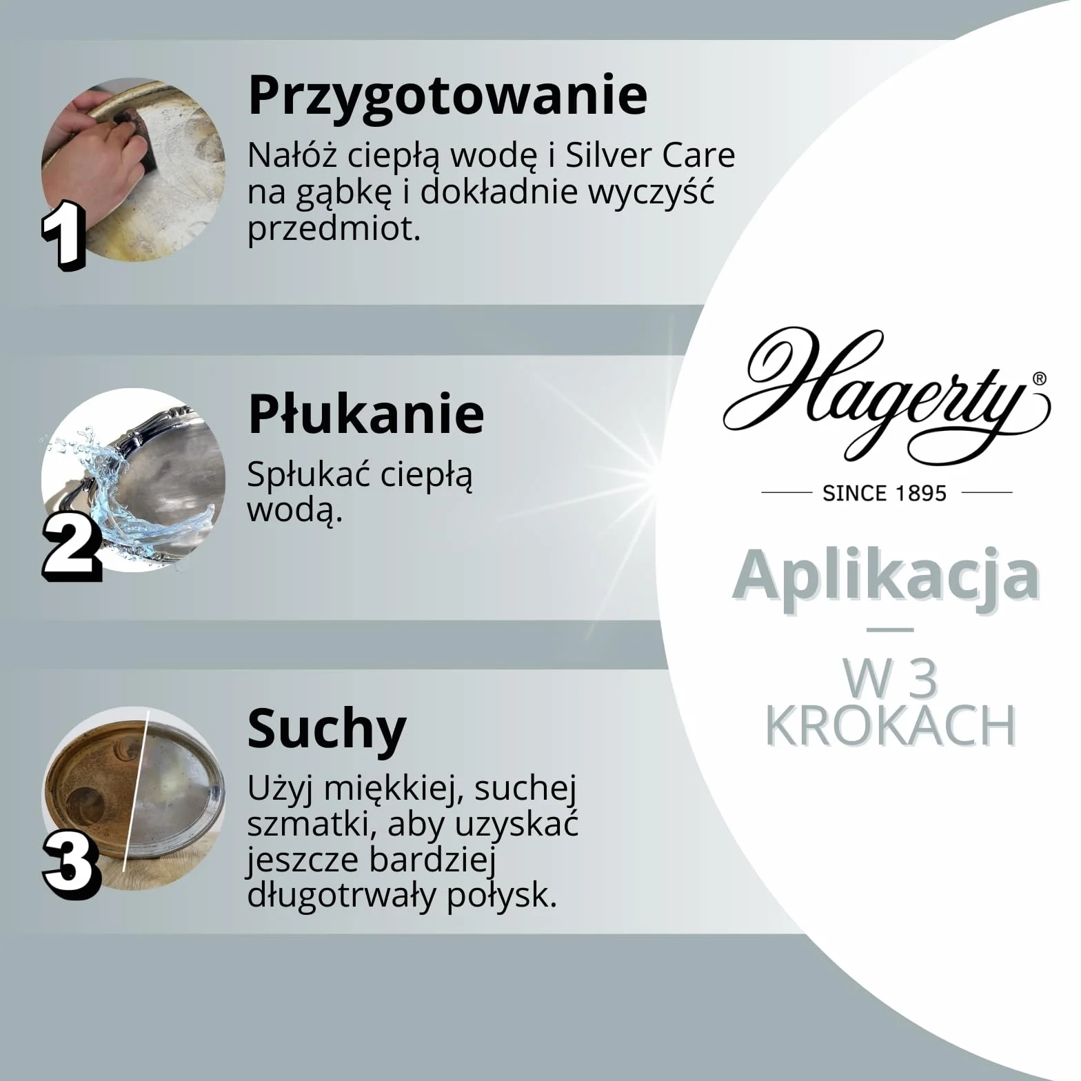 Hagerty Silver Care Pasta do srebra 185 g I Pasta polerująca do czyszczenia i pielęgnacji srebra i posrebrzanego metalu I Środek do czyszczenia srebra do srebrnych talerzy tac z nalotem I z gąbeczką
