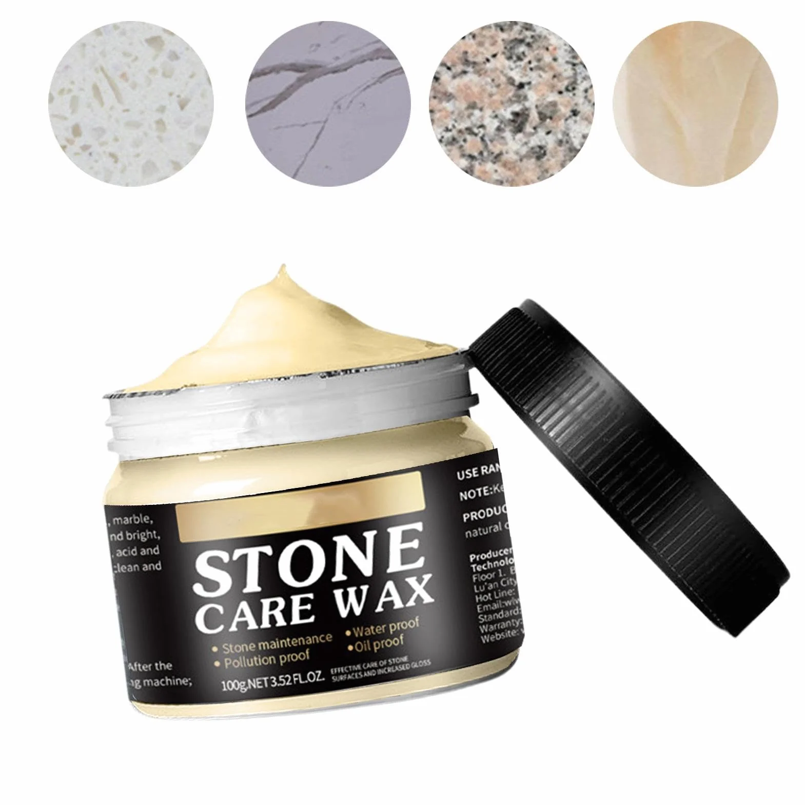 Wosk do polerowania granitu, Stone Care Wax, politura do kamienia, kamie? naturalny, politura do kamienia, ?ysk, wosk polerski, kamie? do mebli marmurowych, p?ytek ceramicznych, pod?óg kamiennych