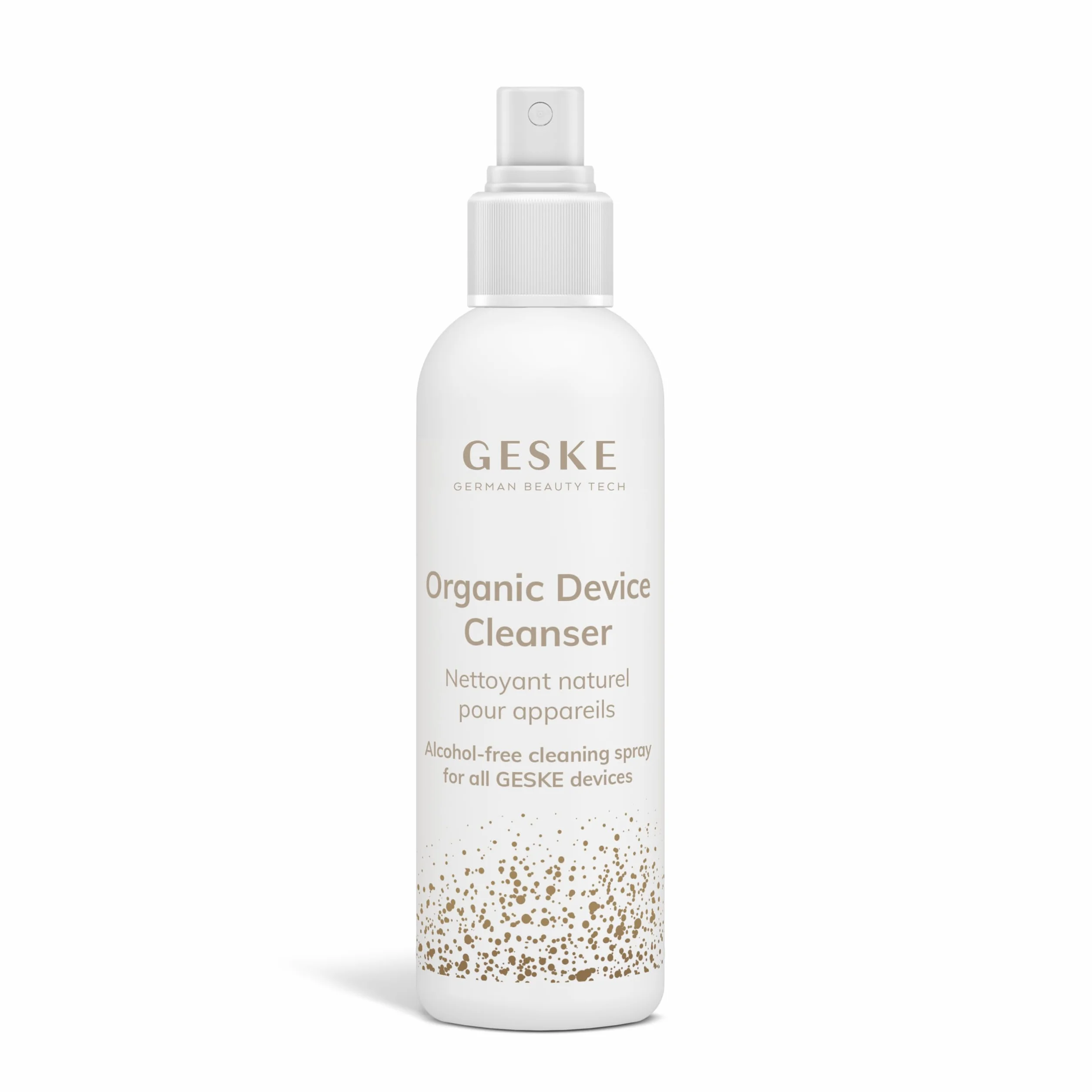 GESKE Organic Device Cleanser | Bezalkoholowy spray do czyszczenia | Do wszystkich urządzeń GESKE | Produkt wegański | Niekorozyjny | Bez substancji zapachowych i barwników