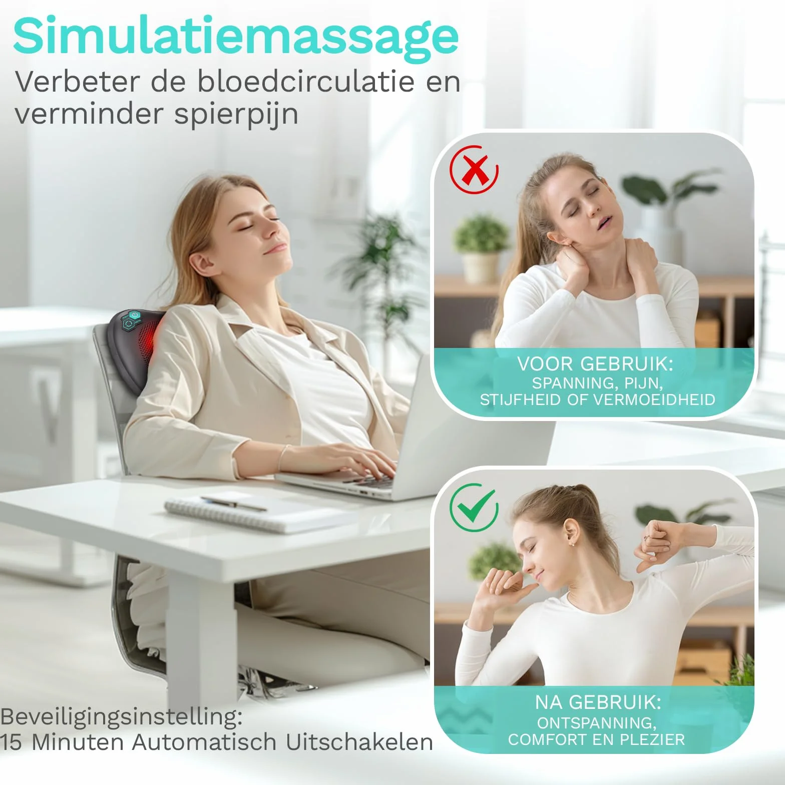 TAKRINK Poduszka do Masażu Shiatsu 8 Węzłów 3 Regulowane Prędkości Dwukierunkowy obrót Urządzenie do Masażu szyi i Kręgosłupa Szyjnego Idealny Prezent Urodzinowy dla Mężczyzn i Kobiet