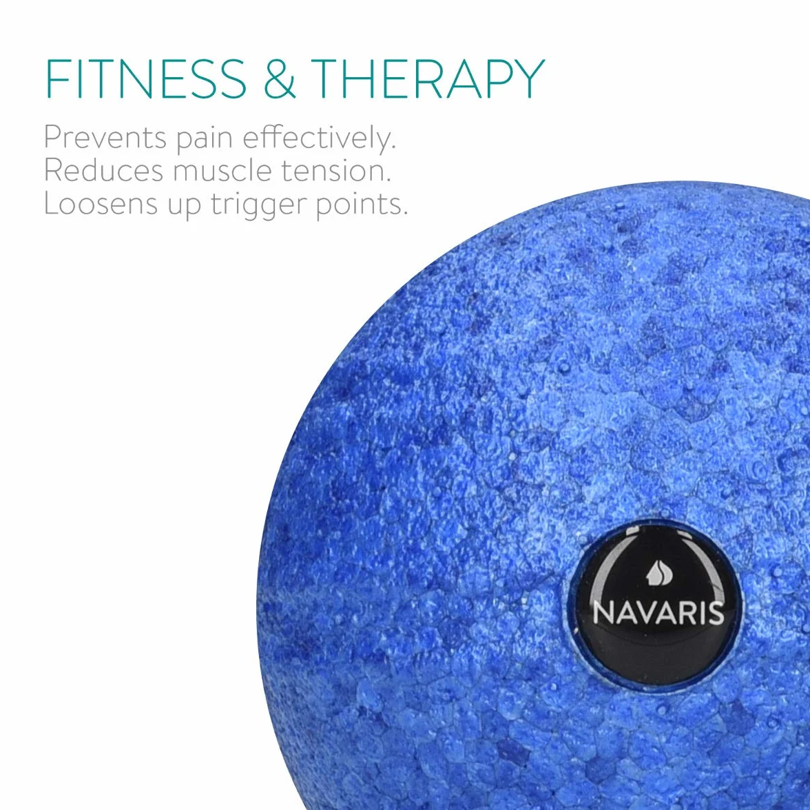 Navaris Piłka do masażu - Zestaw piłek do masażu powięzi z 1 piłką Ø 8 cm i 1 piłką Ø 10 cm - Akcesorium sportowe Fitness, joga, pilates, relaks mięśni