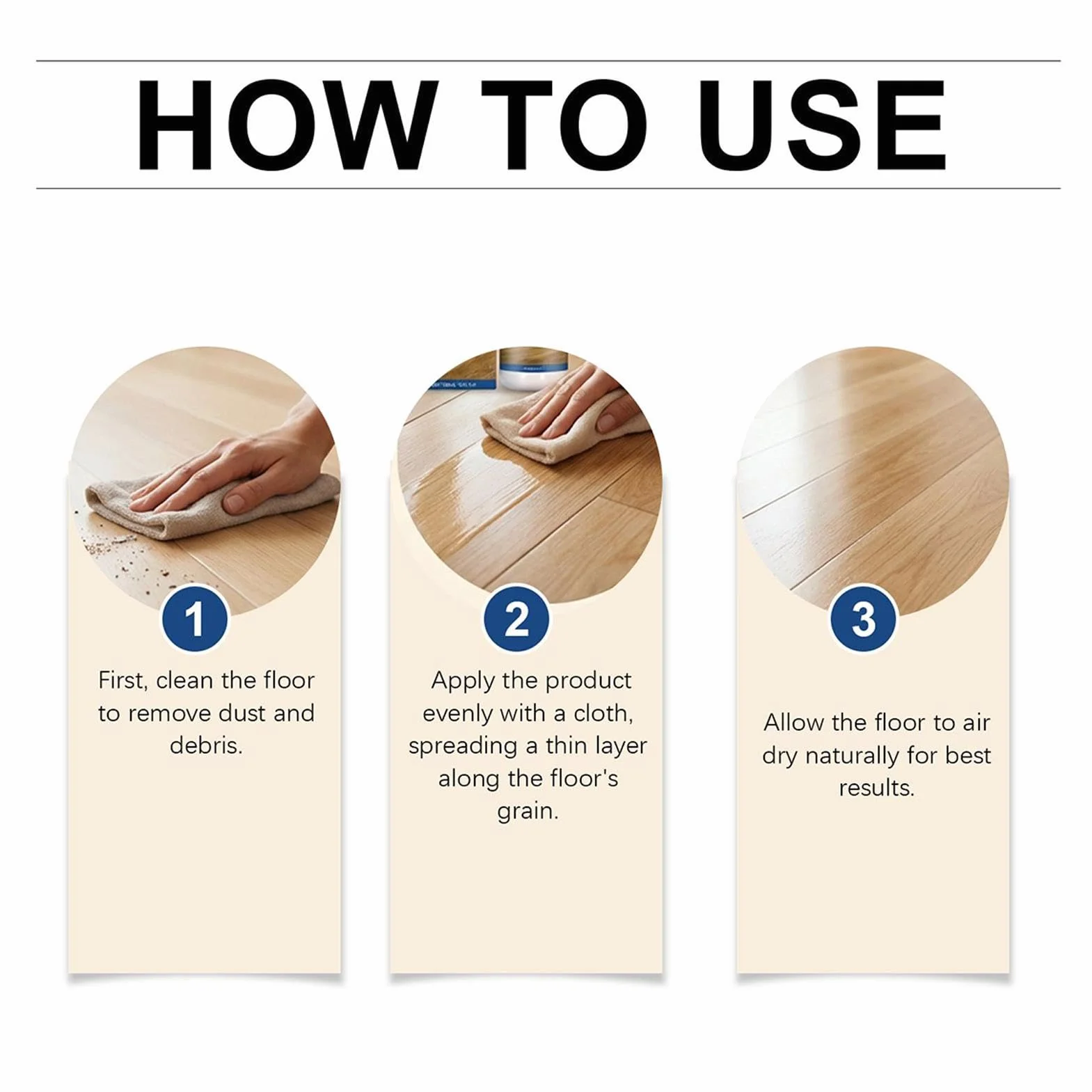 Floor Restore Solution, 150ml Wood Floor Agent, Flooring Renewal Liquid with Shine Effect, Polishing Care Solution, with Easy Application, Restoration for Living Room Bedroom Kitchen