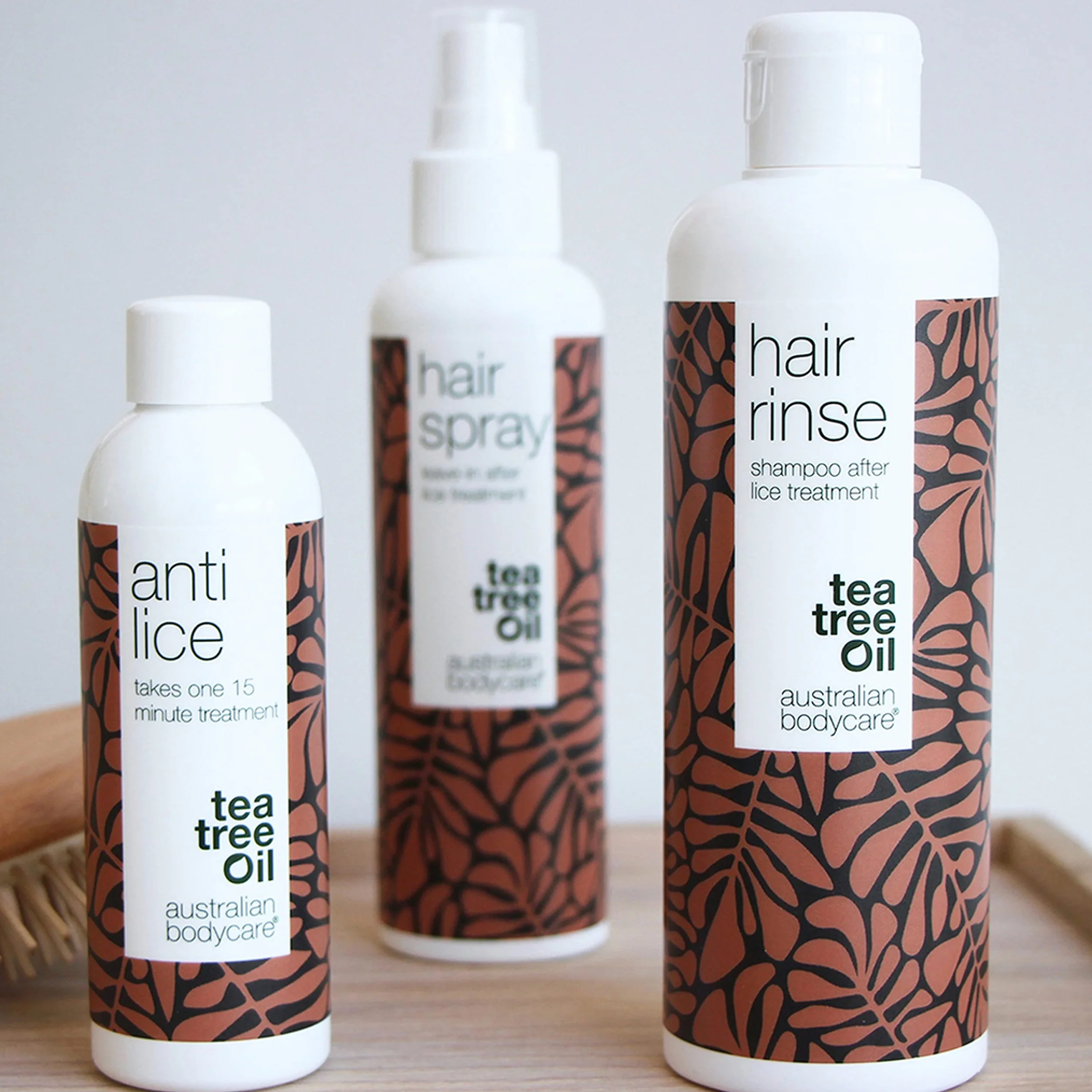 Australian Bodycare Head Lice Treatment - zestaw | 3 Produkty przeciw wszom | z 100% Olejkiem z Drzewa Herbacianego | 15 minutowa kuracja na wszawicę, spray ochronny, szampon dla całej rodziny