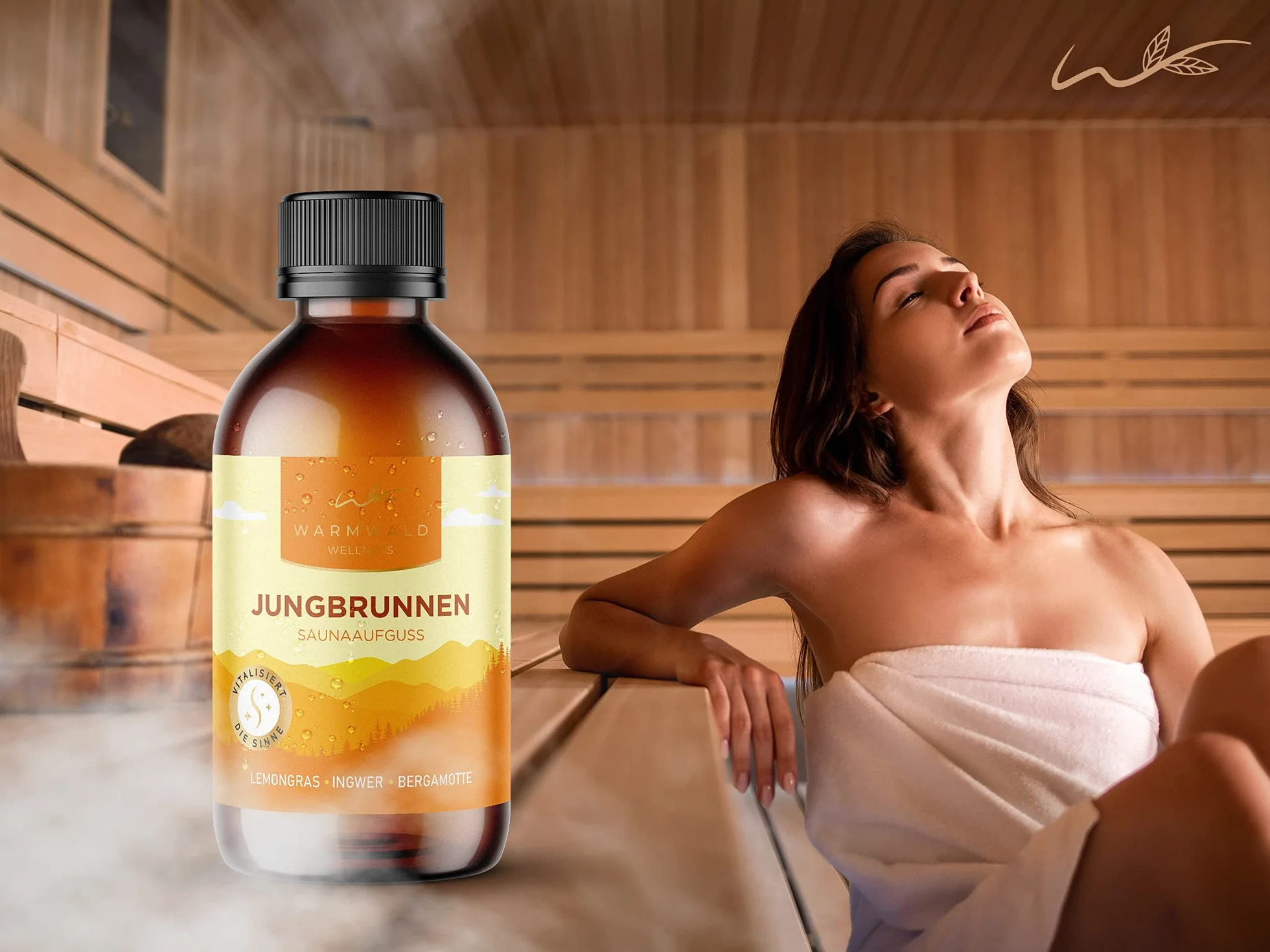 Warmwald Środek do nalewania do sauny z naturalnymi olejkami eterycznymi, zapach trawy cytrynowej, imbirowo-bergamotka 100 ml