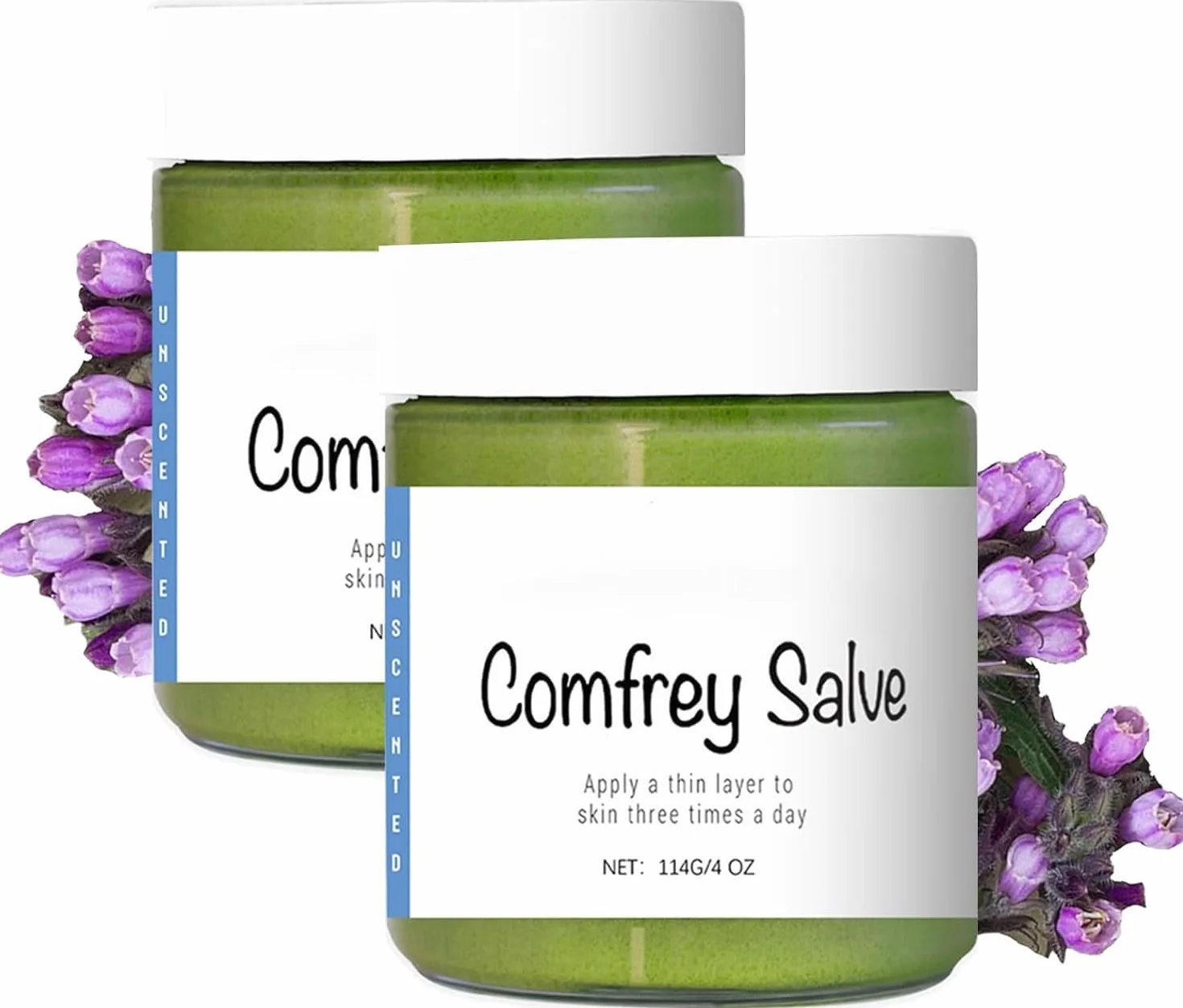 Cholig Organic Herbal Comfrey Salve 4oz, Comfrey Organic Herbal Salve Cream Ointment, Comfrey Salve Herbal Balm, Skin Body Care (2 Szt.)