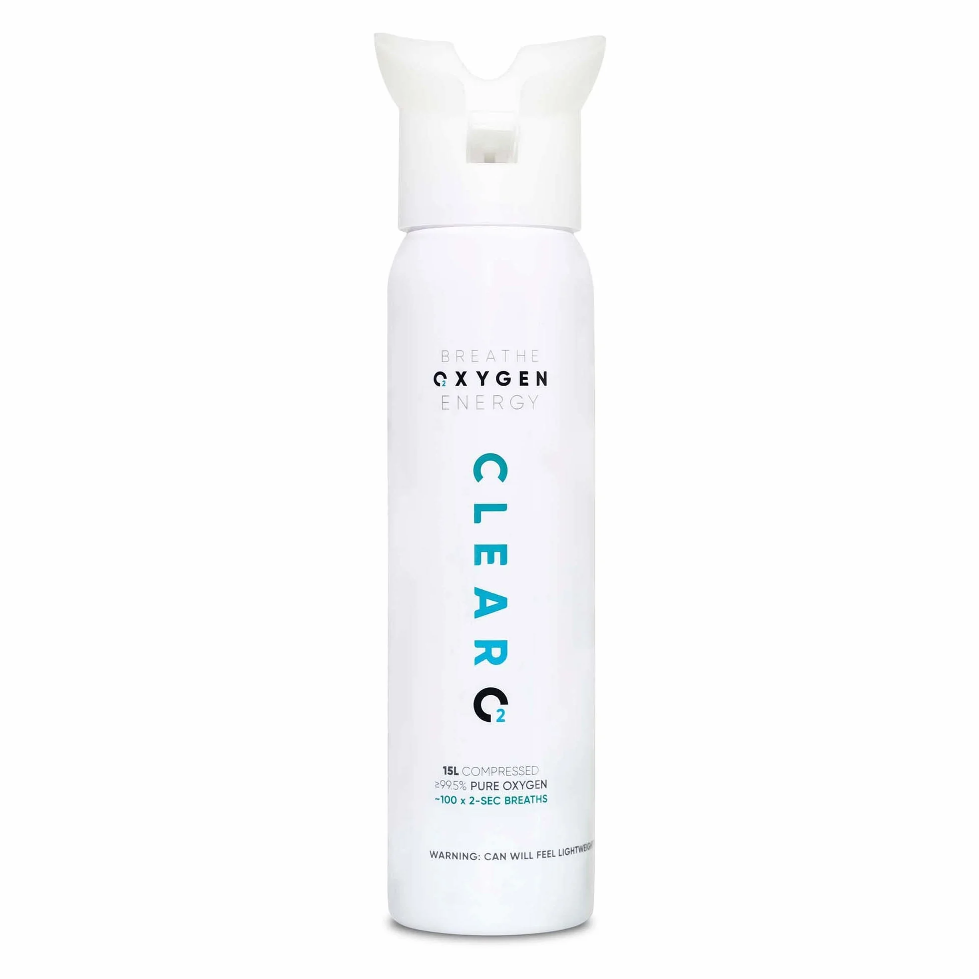 ClearO2 Puszka tlenowa 15 l z nasadką inhalatora. Czysty tlen do oddychania w lekkim aluminiowym kanistrze | Wyprodukowano w Wielkiej Brytanii