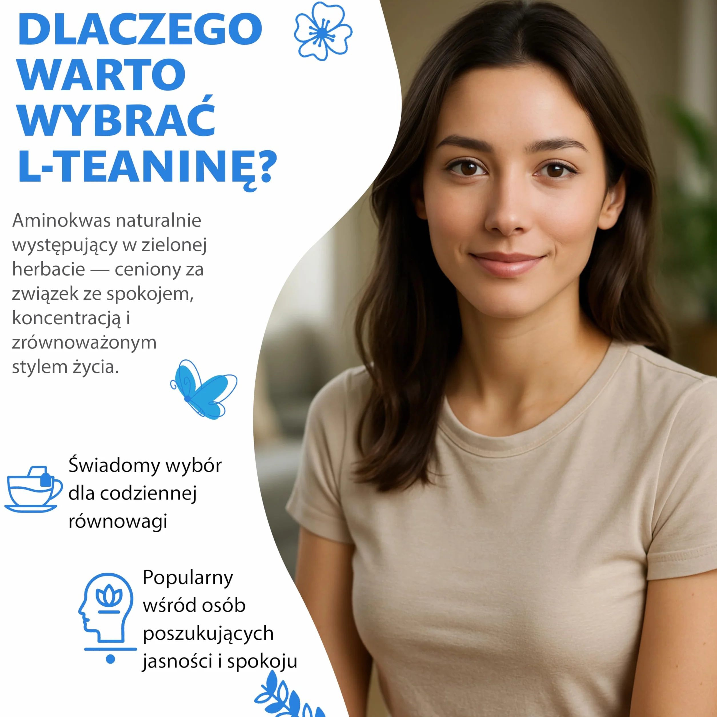 L-Teanina 200 mg 240 Kapsułek Wegetariańskich Aminokwas Zielona Herbata 98% Czystości Bez Dodatków