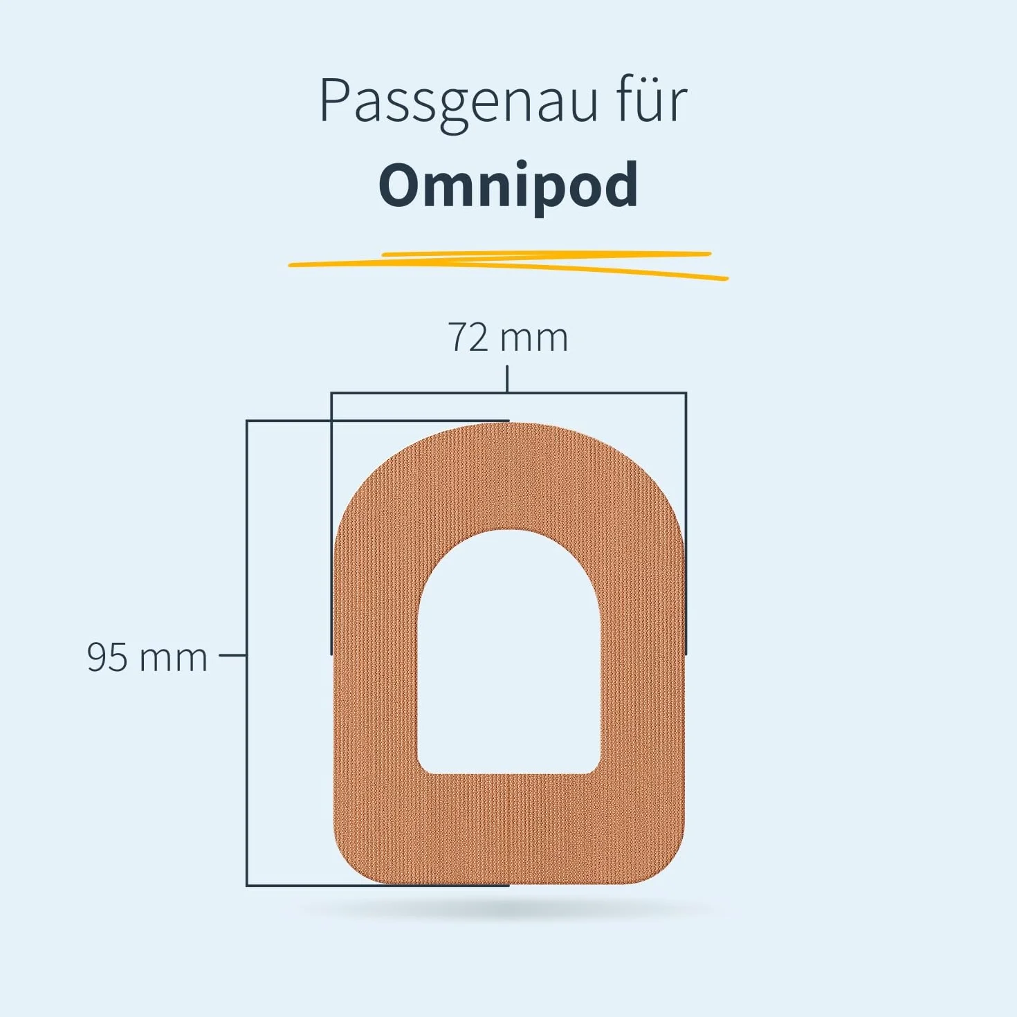 MySweetStitch | Plaster do Omnipod | Wodoodporny i przyjazny dla skóry (25 sztuk) | Produkowane w Niemczech | na zewnątrz: Ø 95 x 72mm | Beżowy