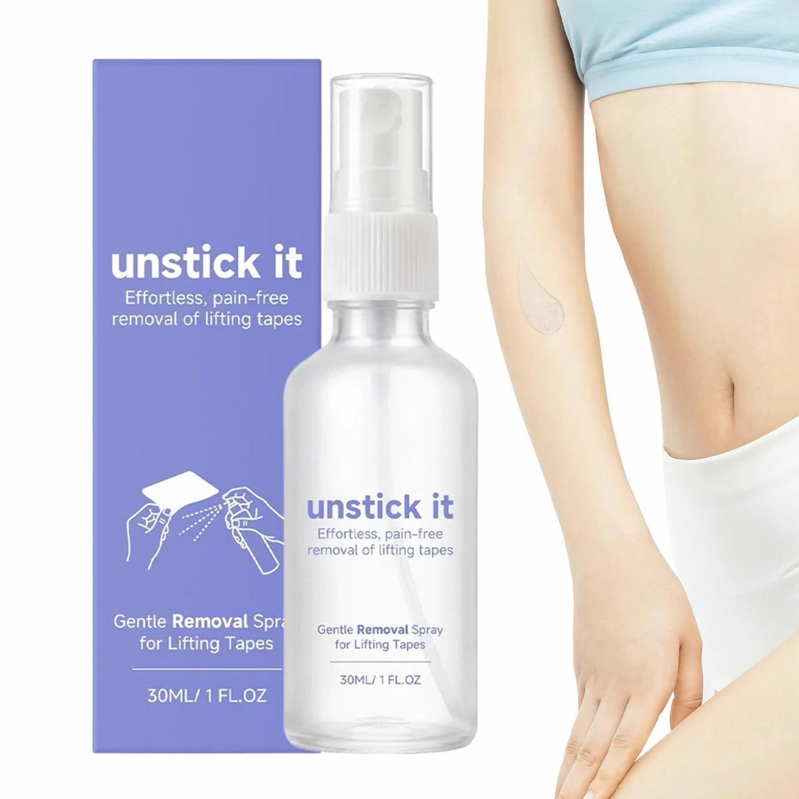 Skin Adhesive Remover Spray, Bandage Adhesive Remover, Quick Dry Strong Dissolver, Medical Grade Spray for Gentle Skin Safe Adults Women Families Daily Use Travel