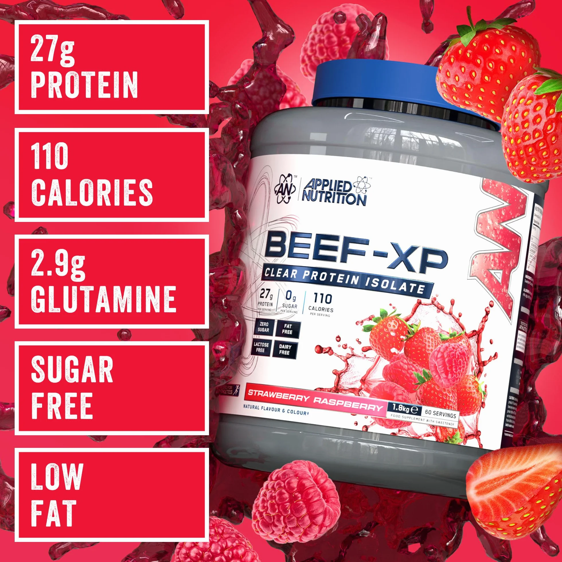 Applied Nutrition Beef-Xp Strawberry & Raspberry 1.8Kg