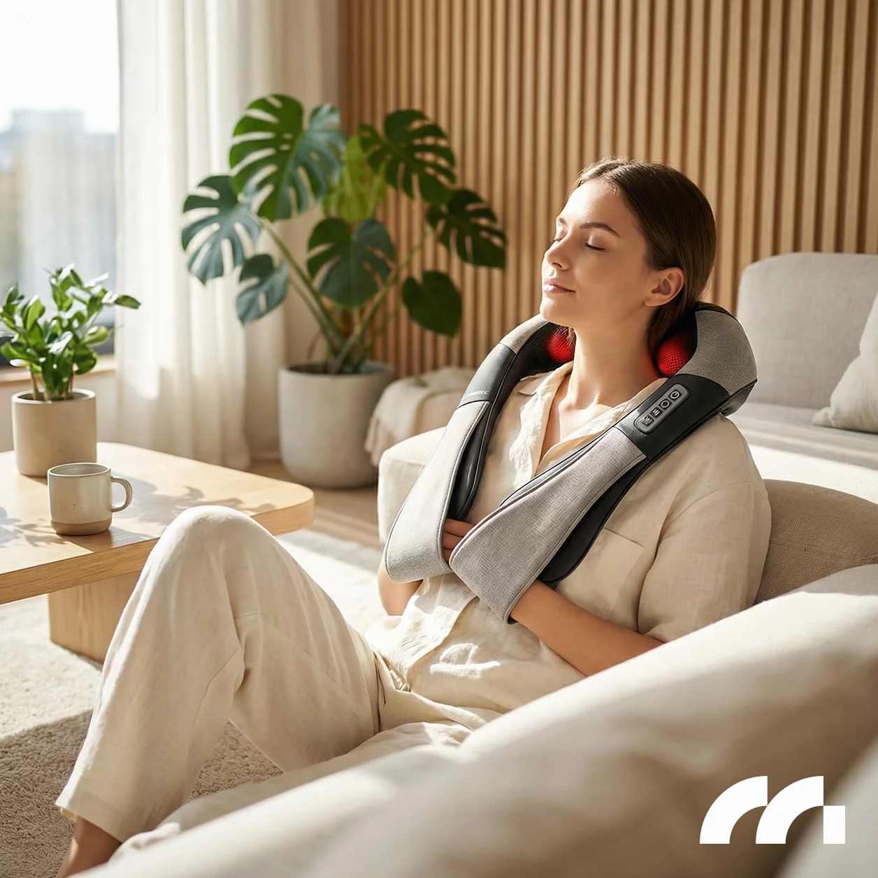 MalTec Masażer karku, pleców, karku, pas do masażu z funkcją rozgrzewania MAX-Comfy 2000, ergonomiczne wzornictwo