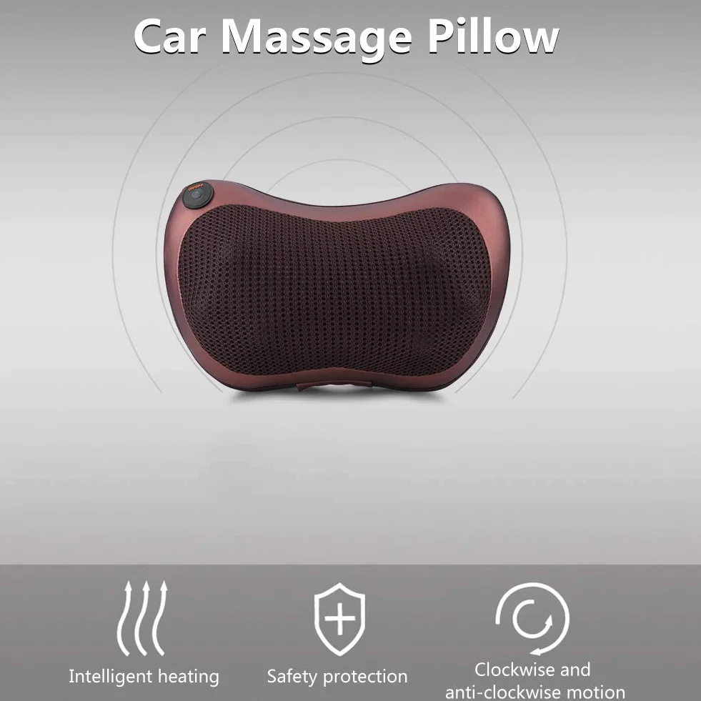 Shiatsu poduszka do masażu Shiatsu, poduszka do masażu, poduszka do masażu, z zabezpieczeniem przed przegrzaniem, automatyczne wyłączanie, plecy, ramiona, talia (kawa)