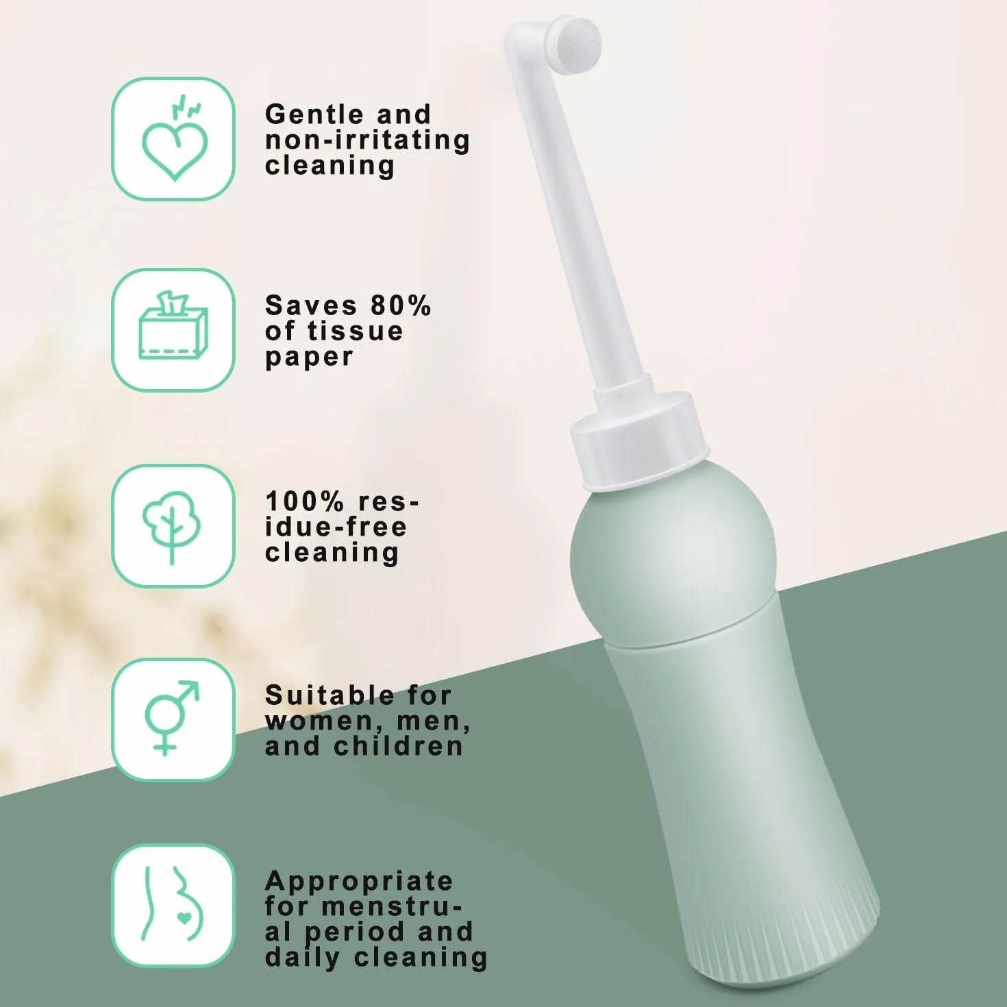 Prysznic 500 ml z etui podróżnym, wysuwany, przenośny bidet do podróży i domu – zastępuje wilgotne chusteczki, oszczędza papier toaletowy, higieniczny prysznic intymny Podusche dla kobiet w połogu