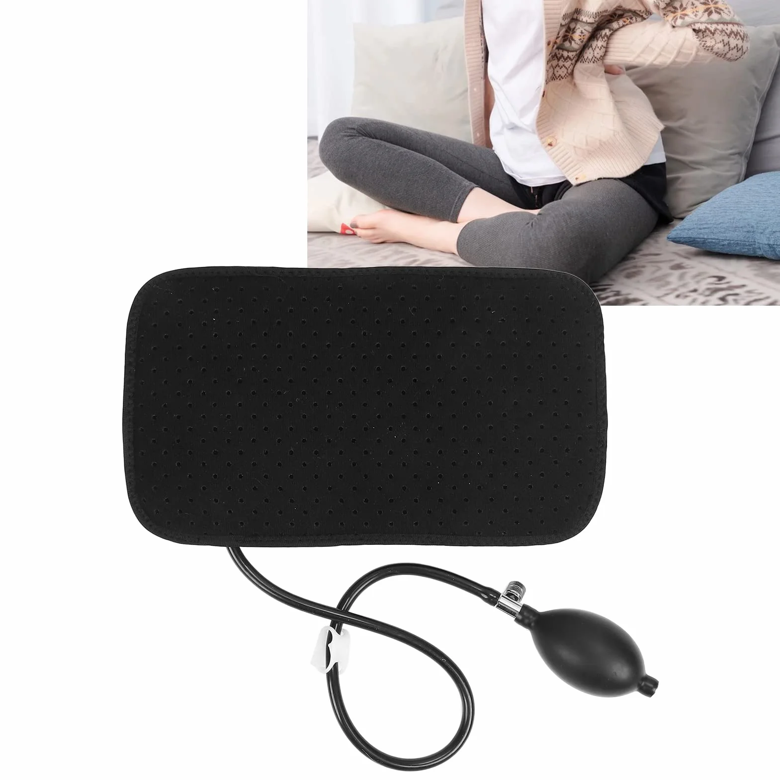 Poduszka lędźwiowa do samochodu, nadmuchiwana, poduszka lędźwiowa, ergonomiczna poduszka pod plecy, poduszka lędźwiowa, do foteli samochodowych, krzeseł biurowych, wózków inwalidzkich, krzeseł