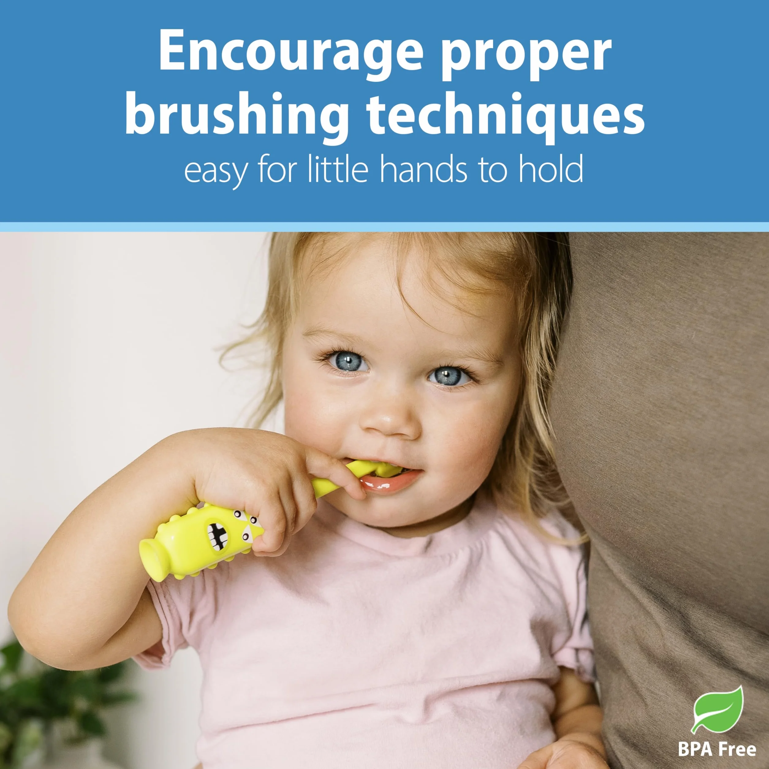 Dr Brown's ToothScrubber Toddler Monster Green