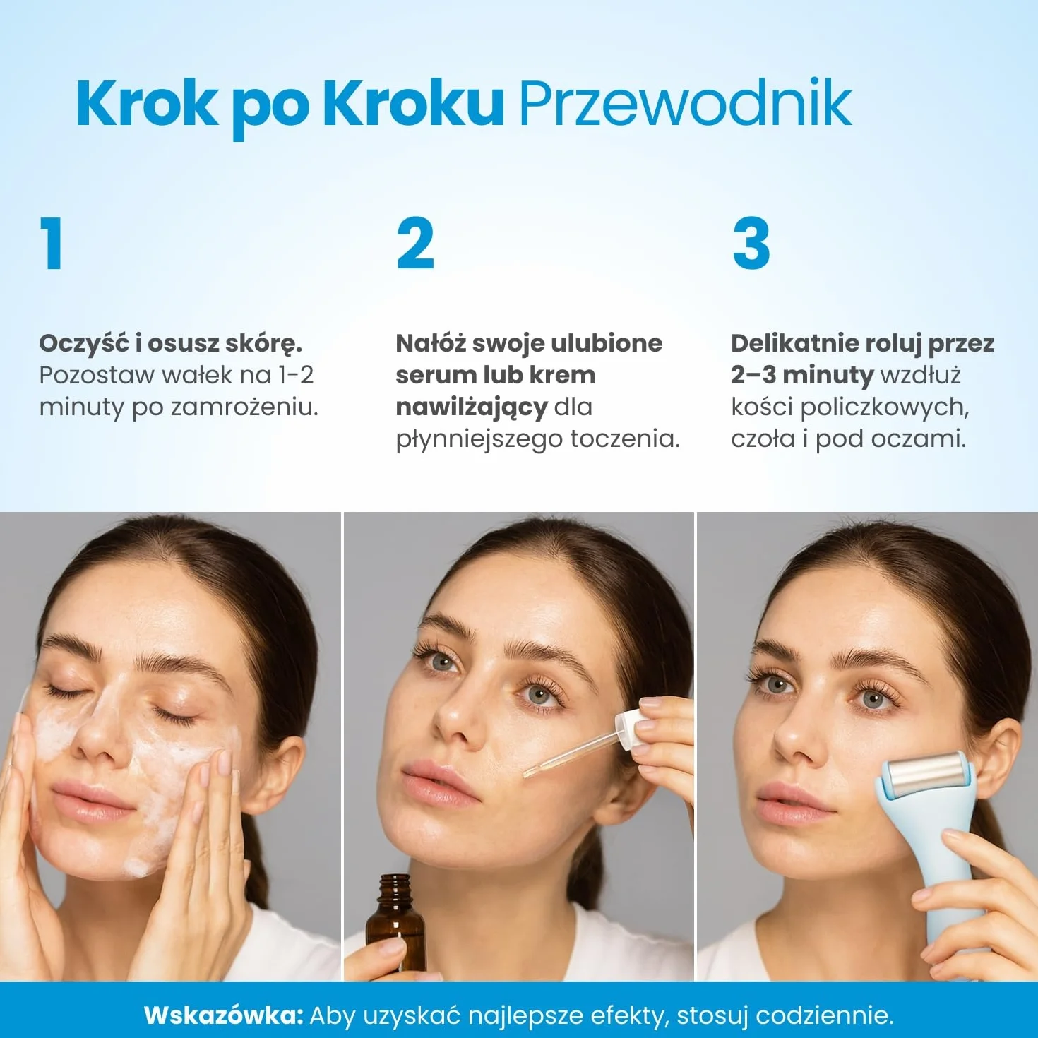 PLANTIFIQUE Gua Sha Jade Stone Tool for Face narzędzie do masażu przeciw starzeniu się narzędzie GuaSha do twarzy produkty do pielęgnacji skóry twarzy masażer do twarzy (Ice Roller)