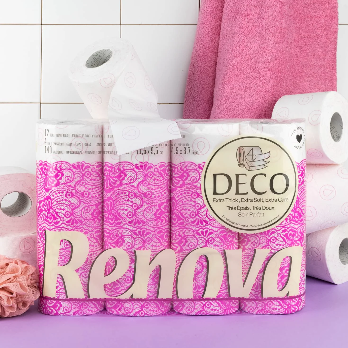 Renova Papier toaletowy 4-warstwowy biały perfumowany 12 rolek