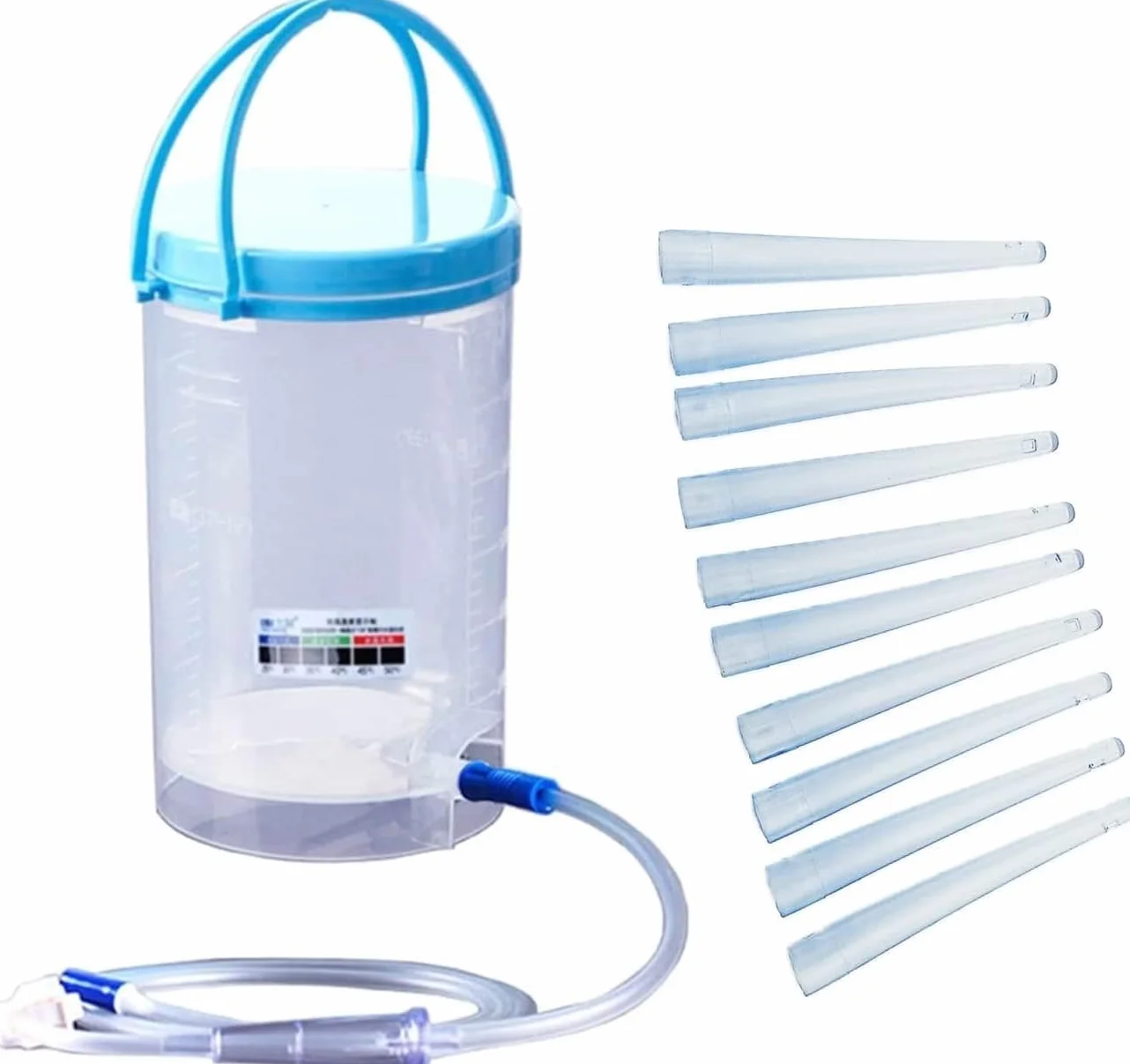 Kompletny zestaw do lewatywy do oczyszczania jelita grubego, zestaw do lewatywy MTSXDYT 1200 ml, w zestawie 10 probówek jelitowych 25 cm, zestaw wielokrotnego użytku irygator do higienicznego