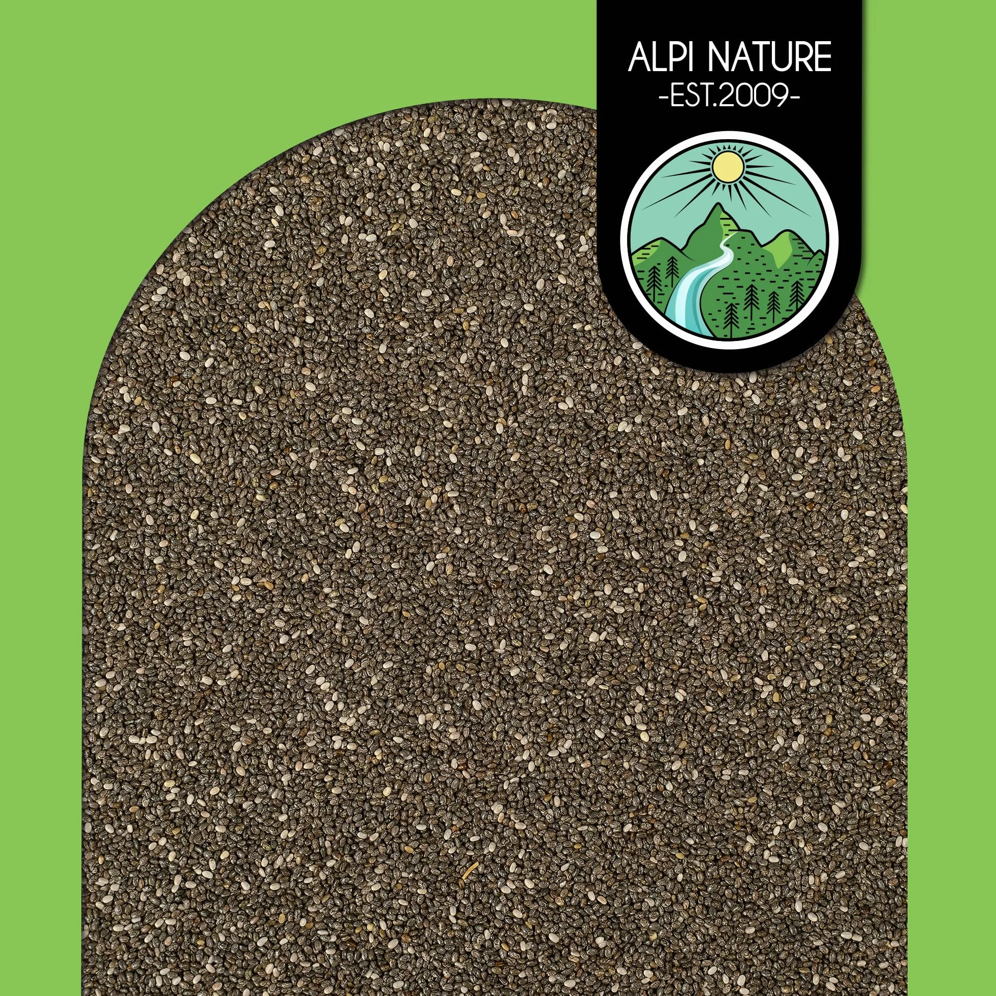 Alpi Nature Ekologiczne Nasiona Chia 500g, Całe Czarne Nasiona Chia do Smoothie, Jogurtu i Musli