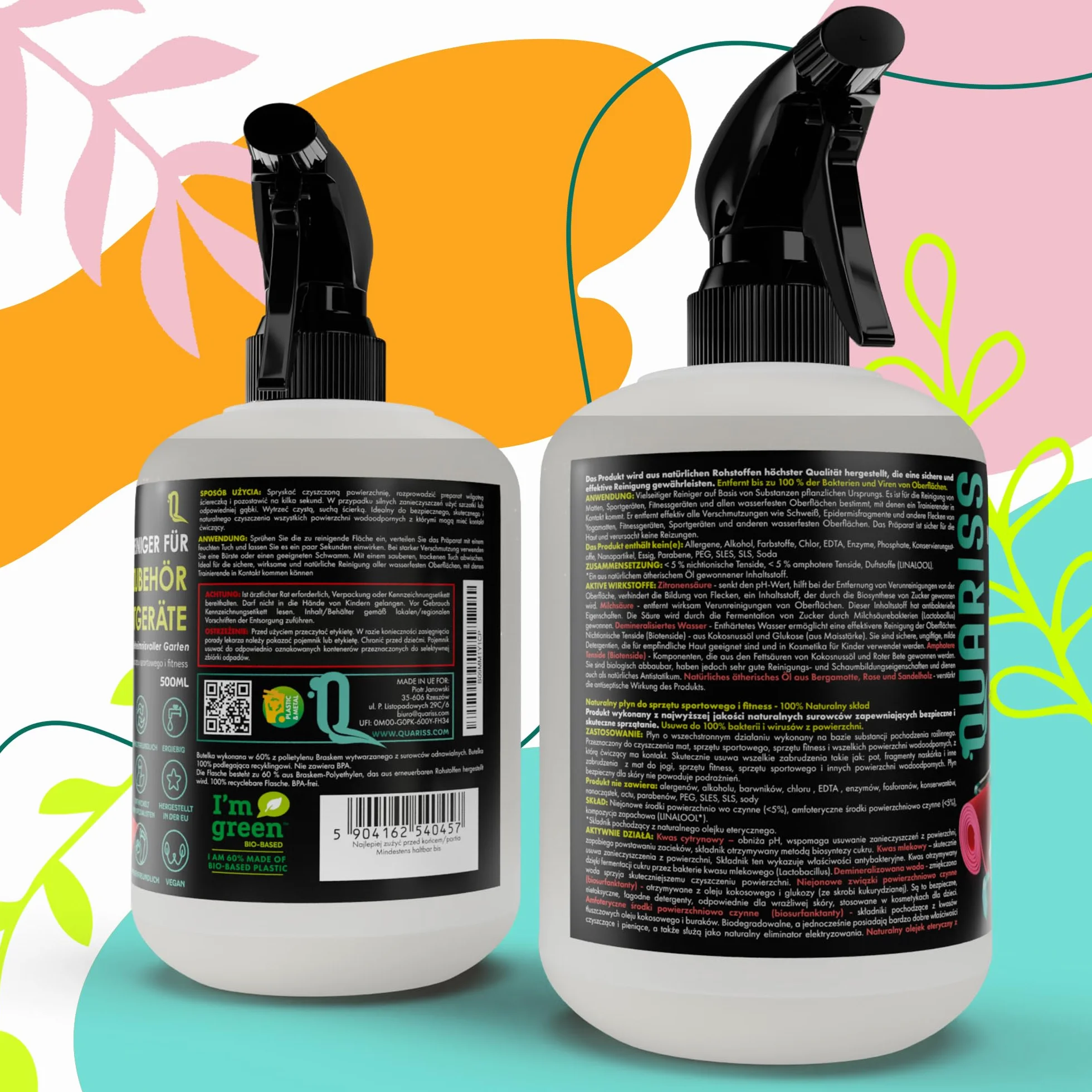 Naturalny środek czyszczący do akcesoriów fitness 0,5 l