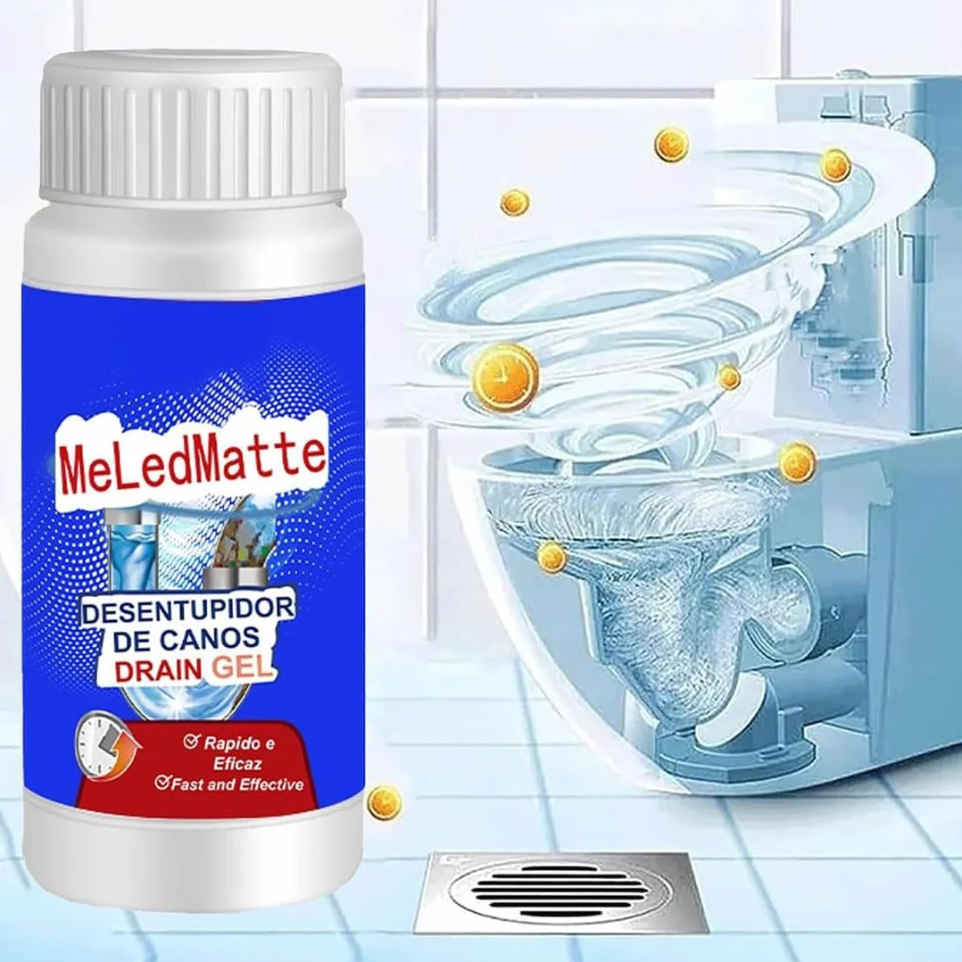 Meledmatte Żel odpływowy, ulepszona formuła, potężny środek do pogłębiania rur, wydajny środek do czyszczenia odpływów toaletowych
