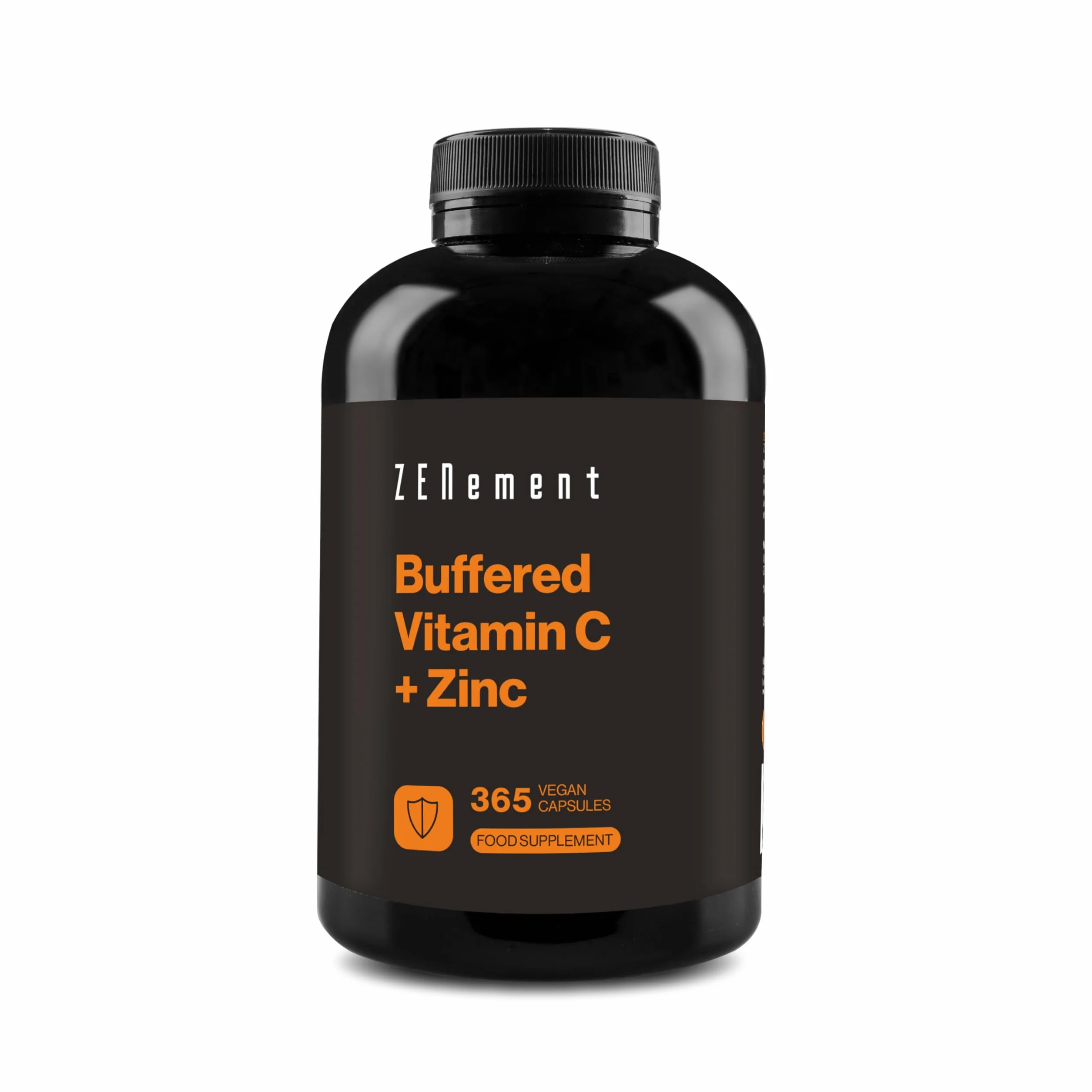 Buforowana Witamina C z Bisglicynianem Cynku - 1000 mg Witaminy C + 10 mg Cynku Elementarnego na dzienną porcję (2 wegańskie kapsułki) - Neutralne pH, delikatna dla żołądka - Układ Odpornościowy