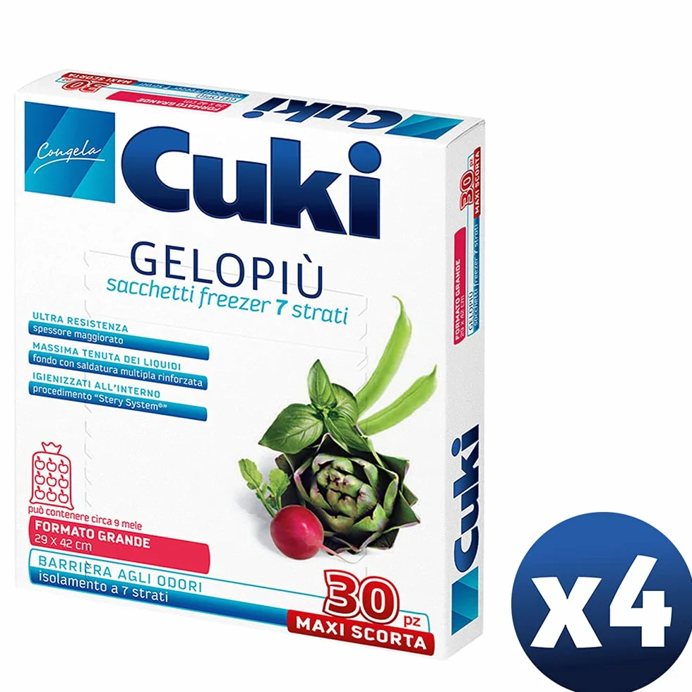 Cuki 200526 Worki do Zamrażania, Przezroczysty, 6l, 4 x 30 szt.