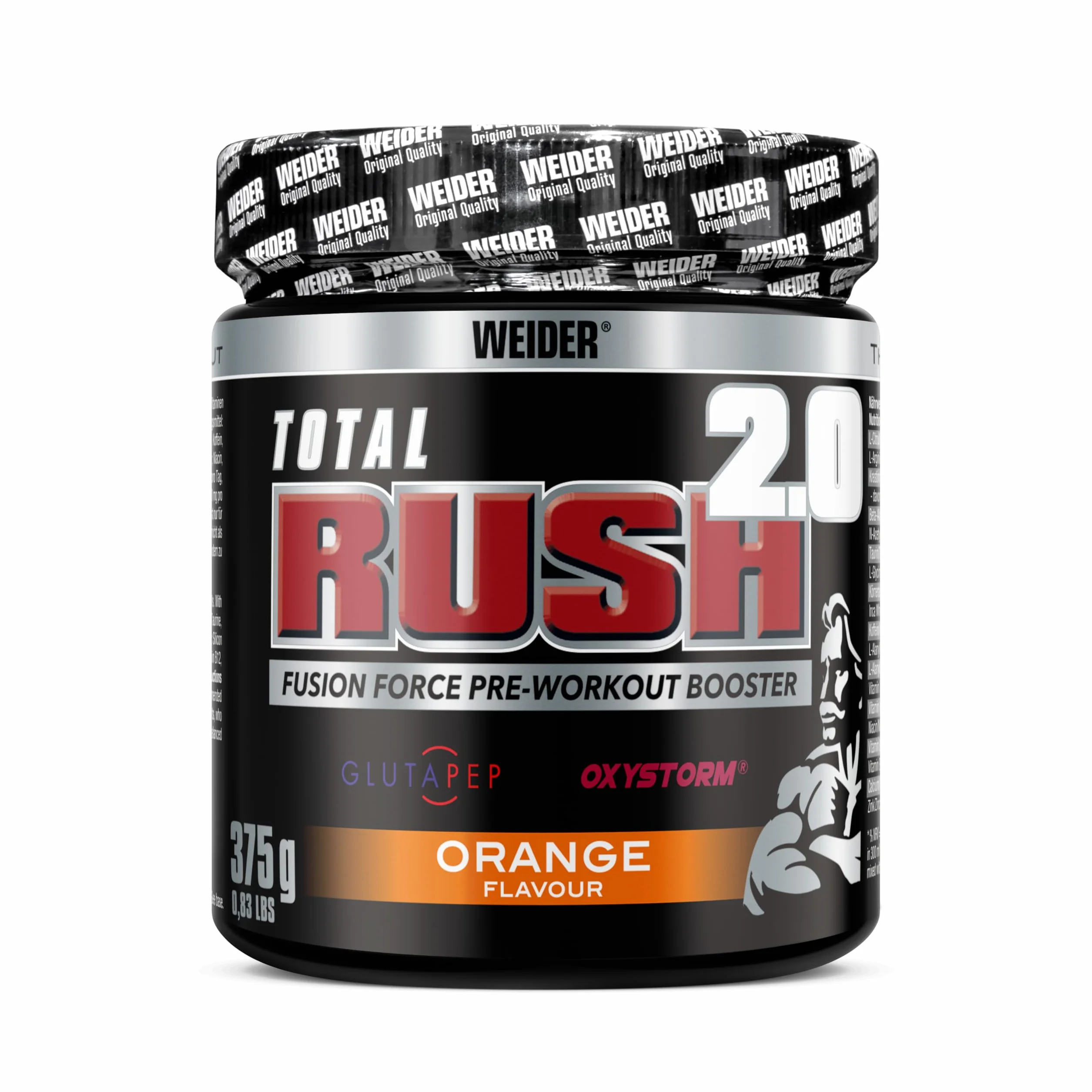 Weider Total Rush 2.0 375 g Przedtreningówka L-Cytrulina L-Arginina Kofeina Kreatyna Pomarańczowy