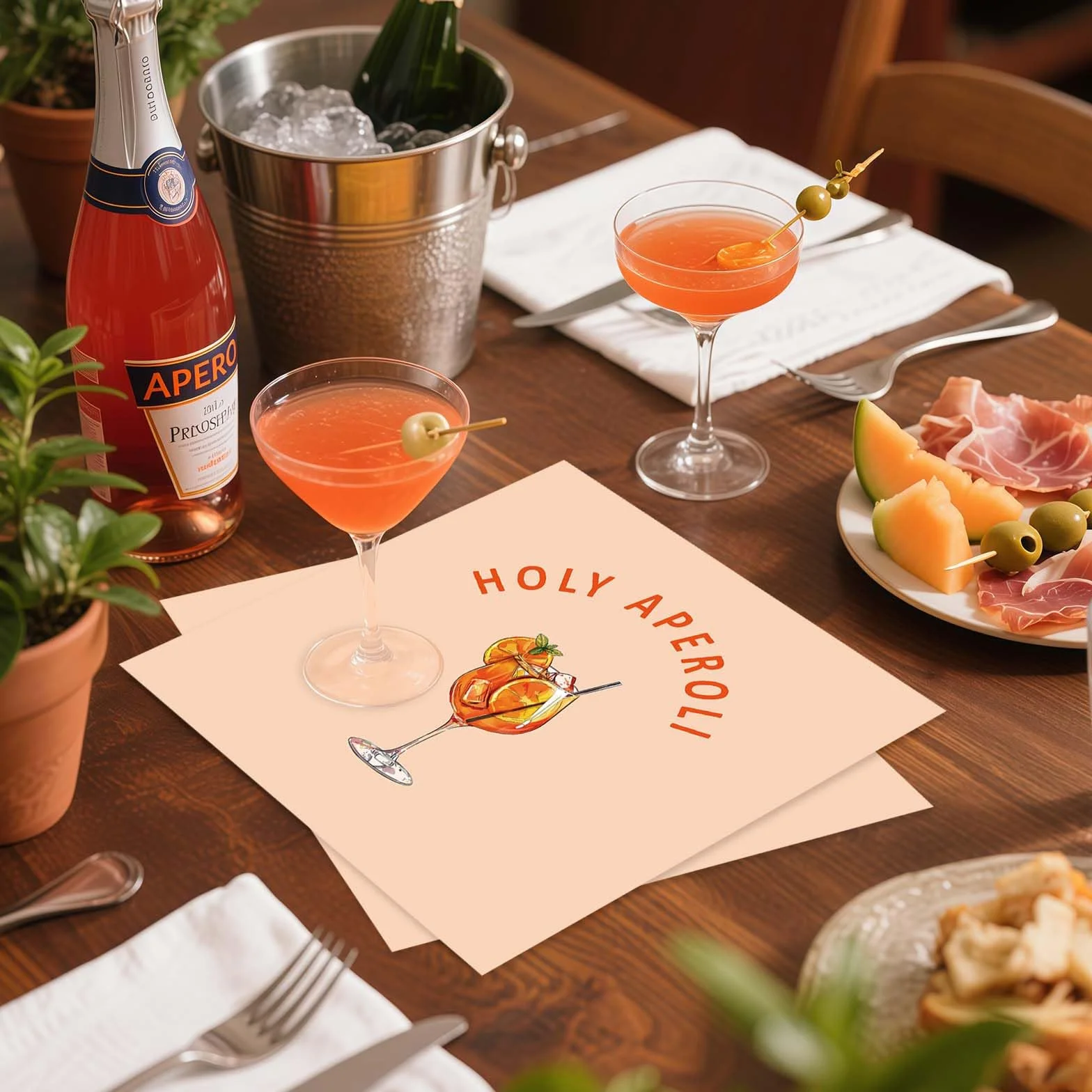 40 sztuk serwetek Aperol Party Decor, Aperol Spritz, prezent, serwetki papierowe Holy Aperoli, pomarańczowe, prezent dla miłośników aperilu, na imprezę tematyczną, wesele, urodziny, dekoracja stołu