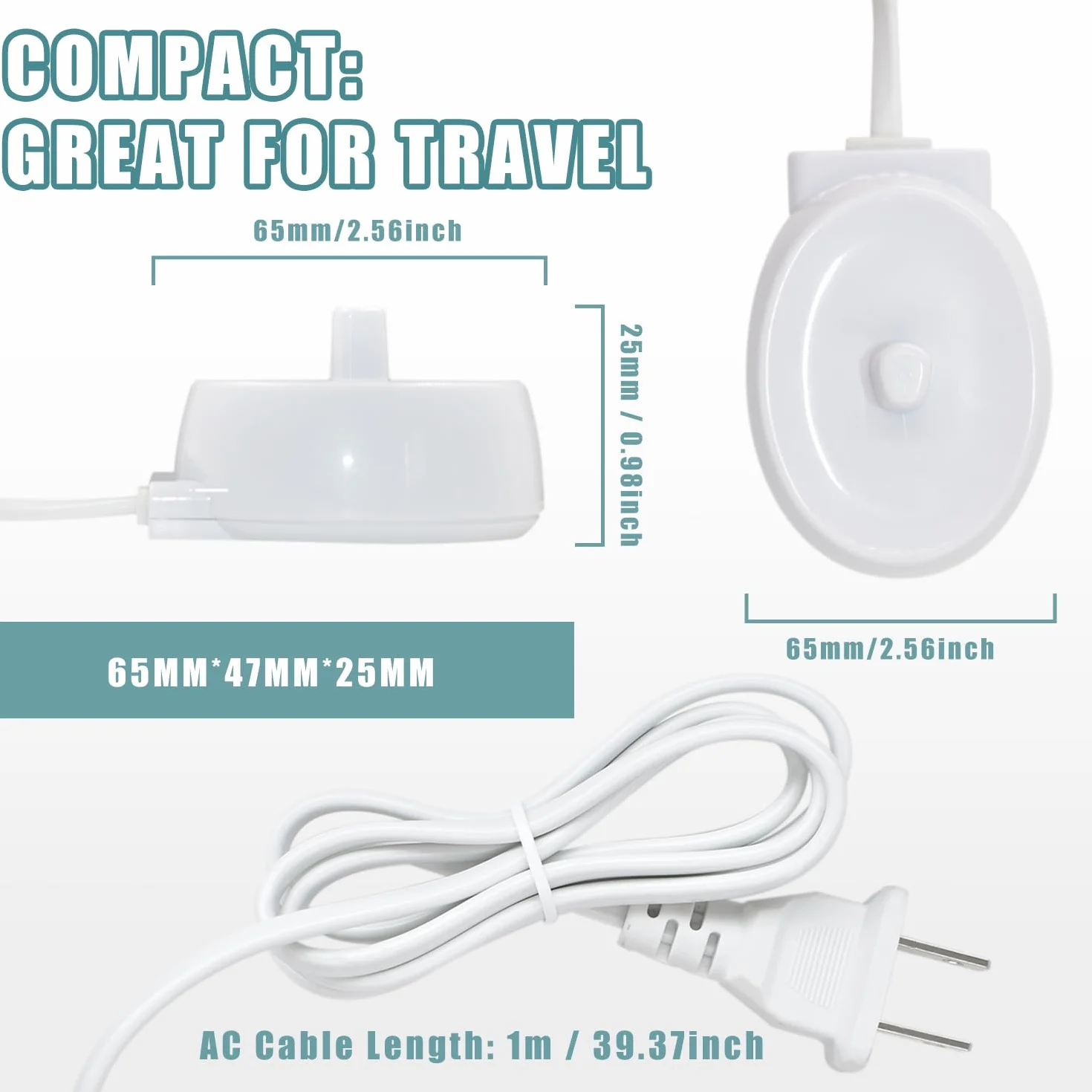 Ładowarka do szczoteczek elektrycznych Oral B IO Series 3757, 3 4 5 6, indukcyjna stacja ładująca do Oral B Toothbrush, wodoszczelny kabel zasilający
