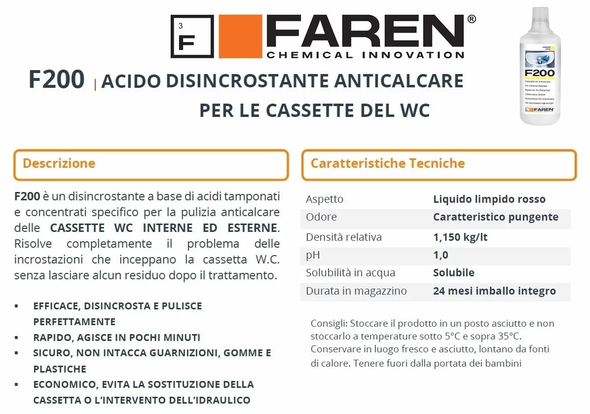 Faren F 200 odkamieniacz do spłuczki