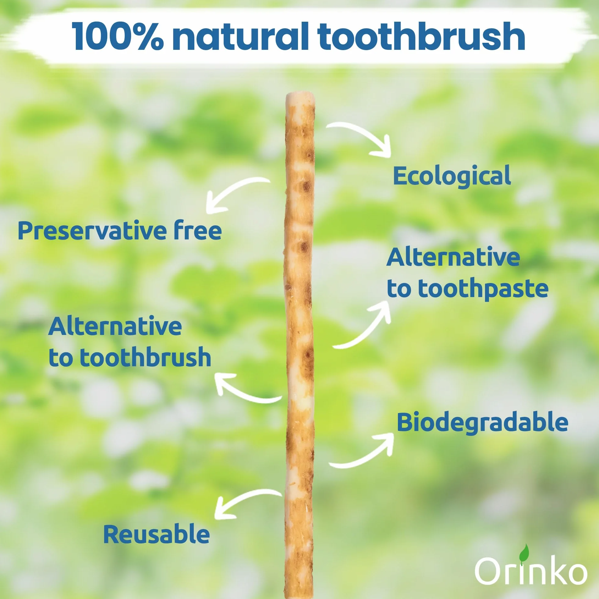 ORINKO Siwak x5, drewniany kij Miswak Araq (Salvadora Persica), naturalna szczoteczka do zębów, oczyszczanie, dezynfekcja, wybielanie, ekologiczna, biodegradowalna i wegańska