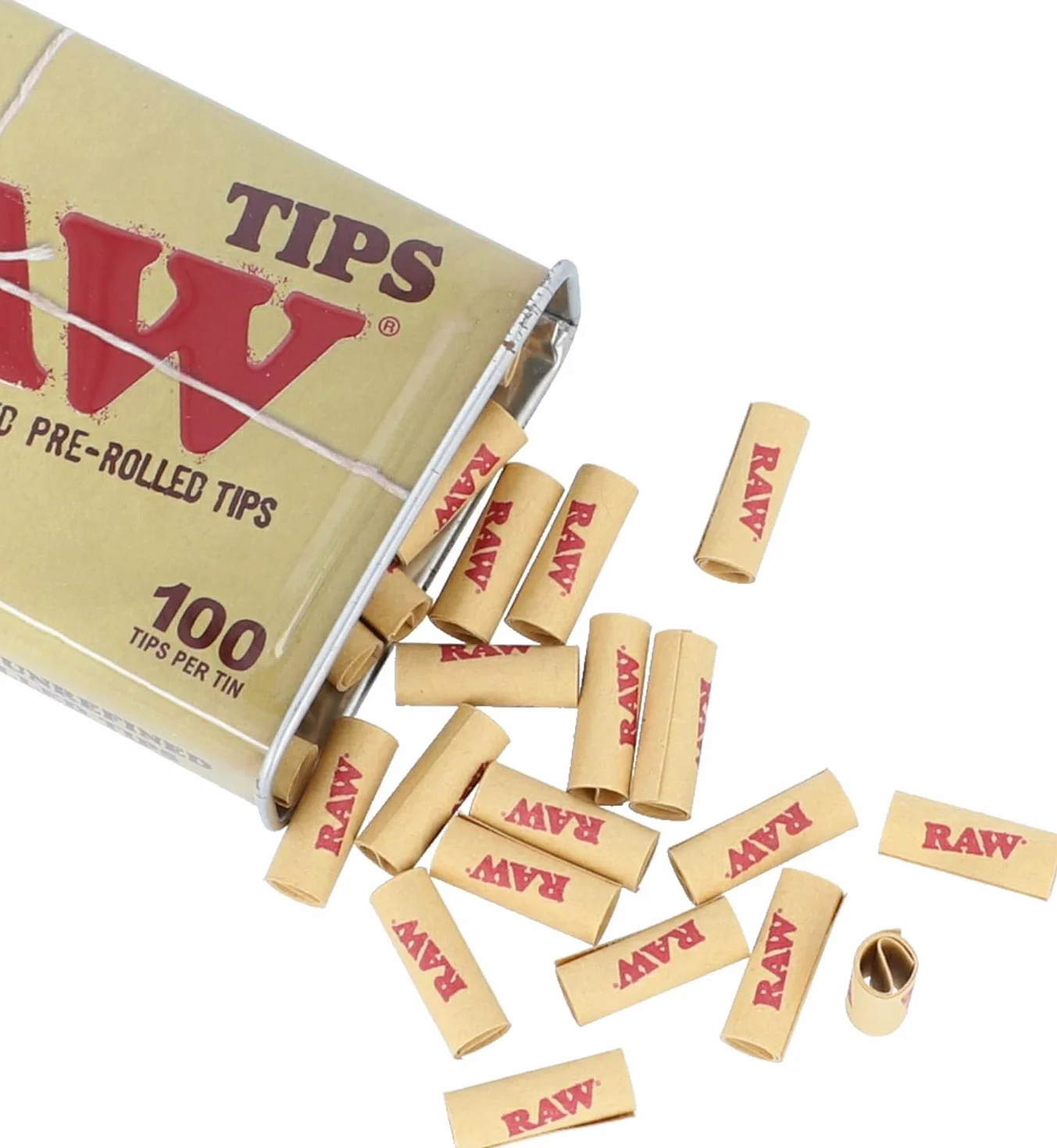 RAW Pre-Rolled Tips Metal Tin 100 sztuk