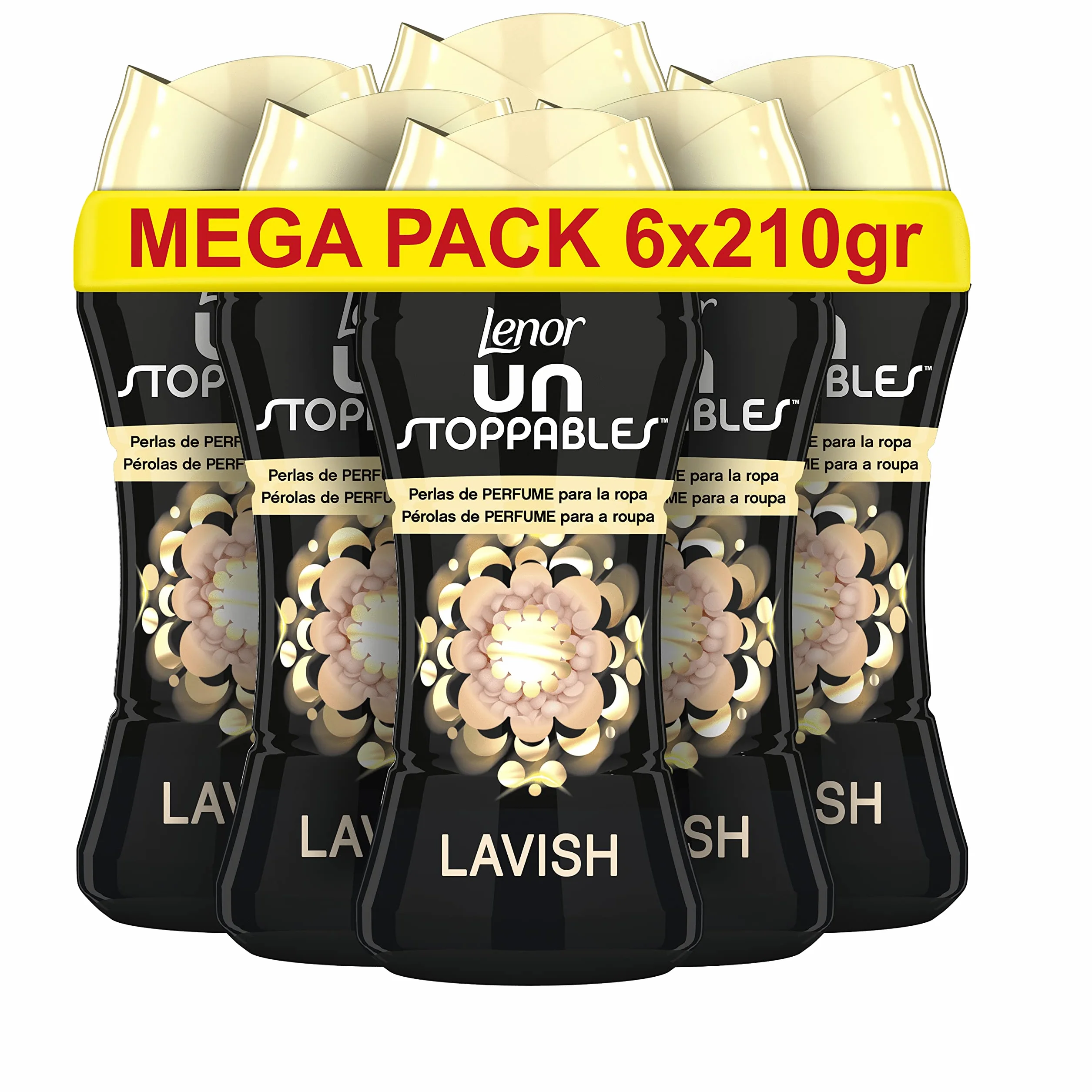 Lenor UNstoppables Perły perfumy do ubrań, 90 praw (6 x 210 gr), Lavish zapach