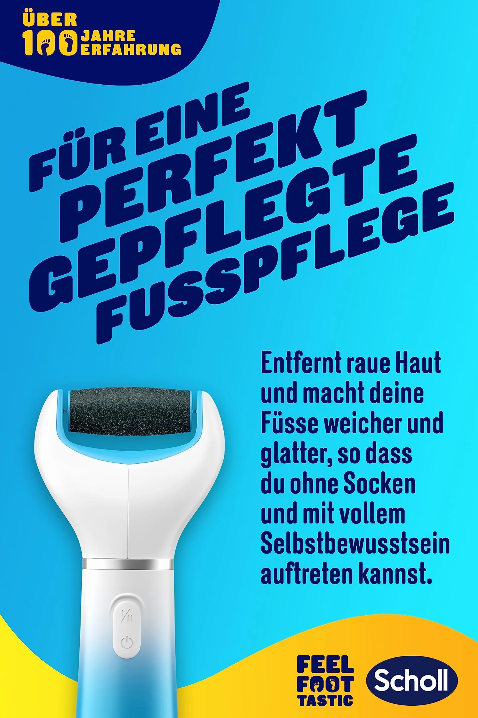 Scholl Expertcare 3200305 Pilnik do Stóp, Niebieski, 2 Tryby