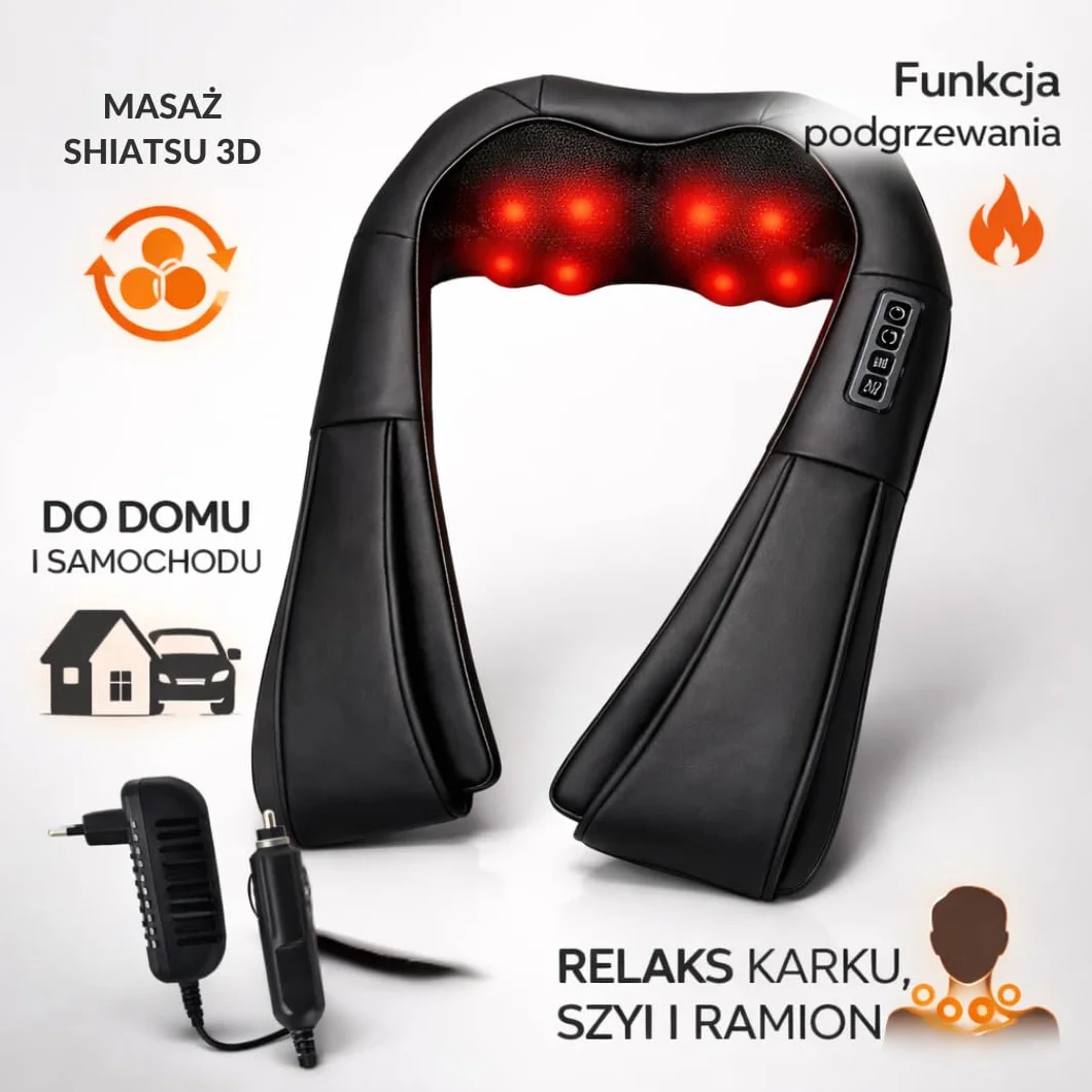 Masażer Shiatsu do Karku i Pleców z Podgrzewaniem Elektryczny MM Infinity Love