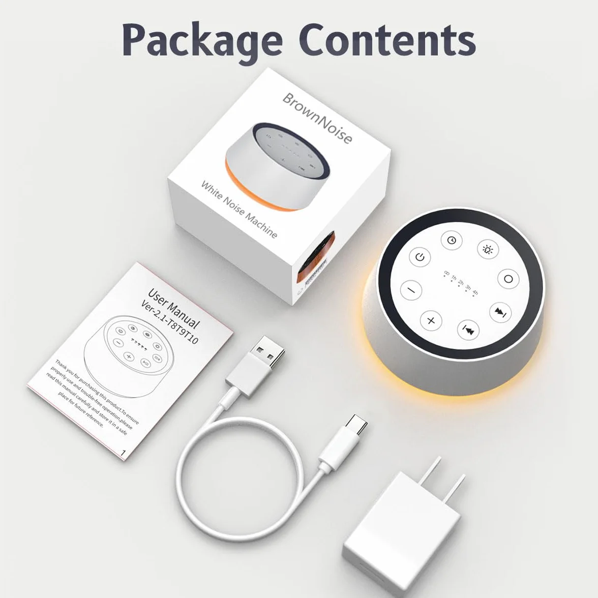 Maszyna dźwiękowa White Noise Machine 30 kojących dźwięków do spania 12 kolorów lampka nocna funkcja pamięci timer