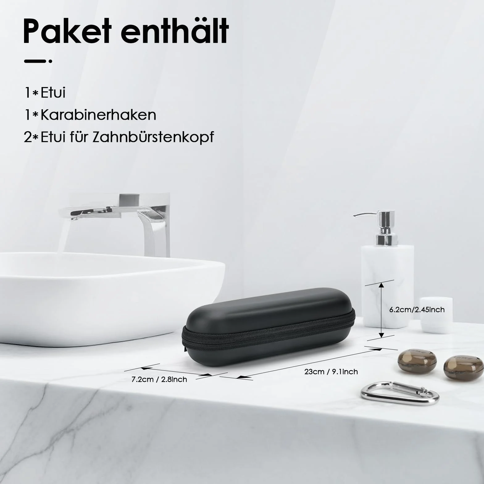Etui na elektryczną szczoteczkę do zębów Oral B/Philips Sonicare, etui podróżne, czarny